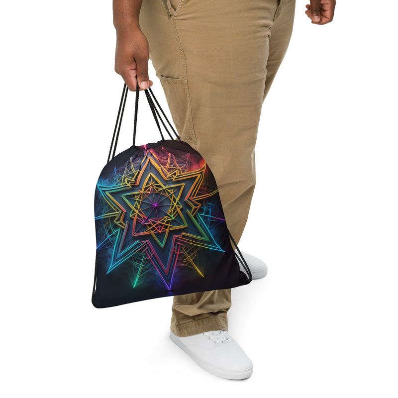 Futuristic Shine| Star of David |Drawstring Bag