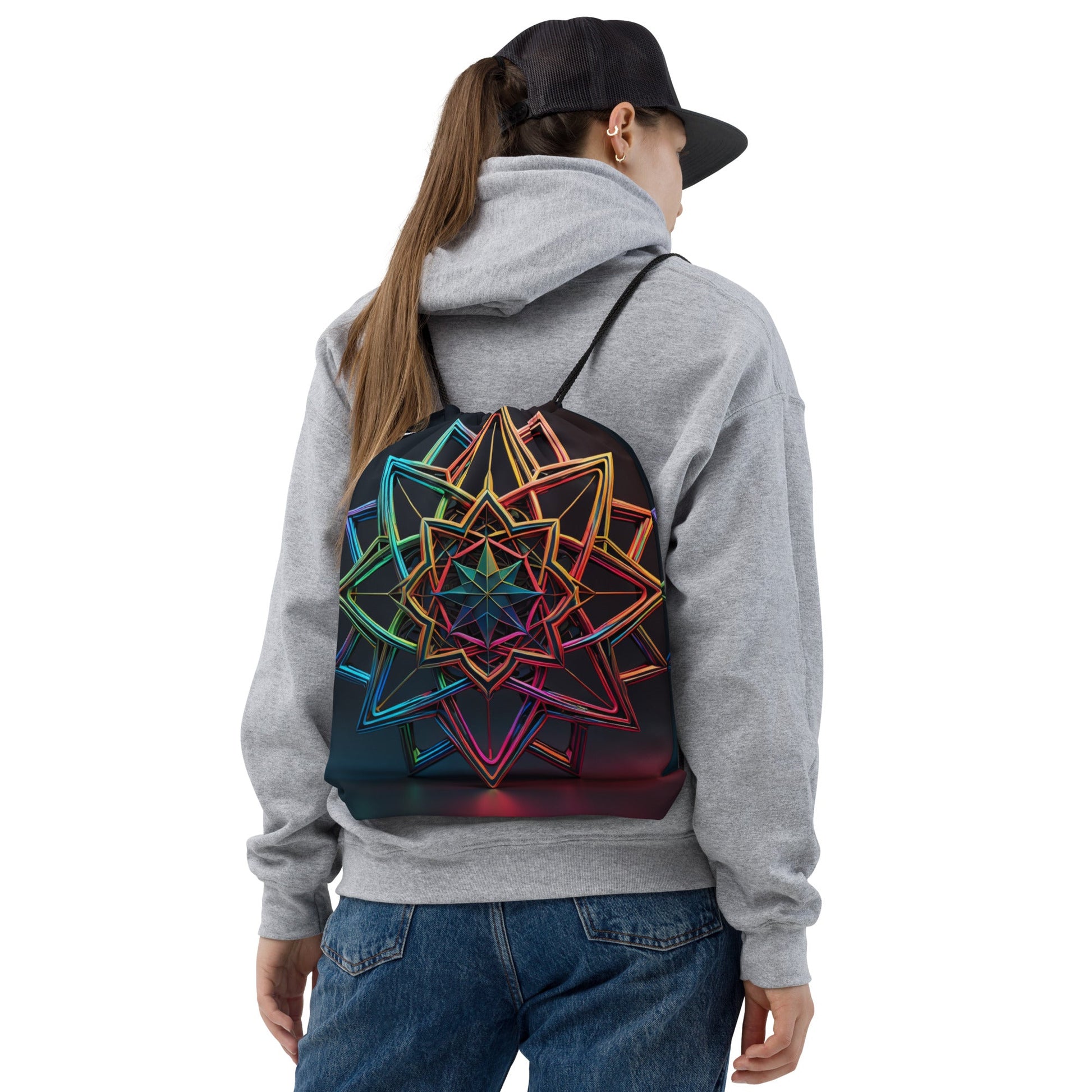 Futuristic Shine| Star of David |Drawstring Bag