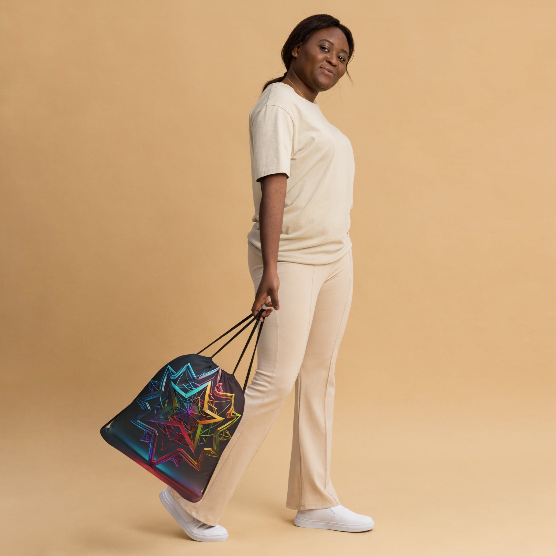 Futuristic Shine| Star of David |Drawstring Bag