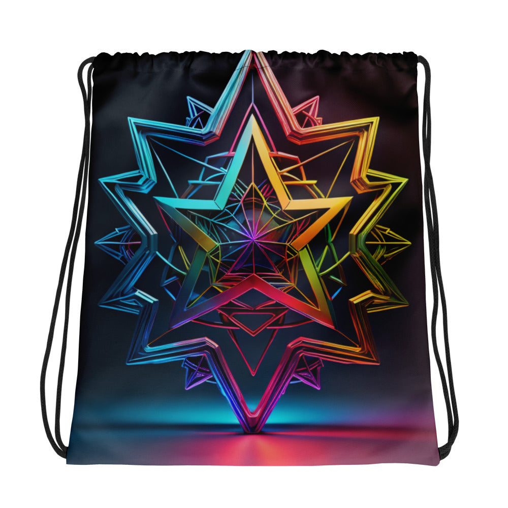 Futuristic Shine| Star of David |Drawstring Bag
