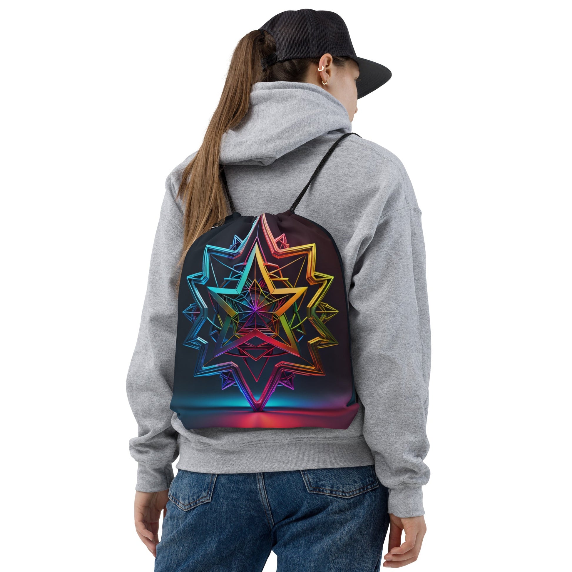 Futuristic Shine| Star of David |Drawstring Bag