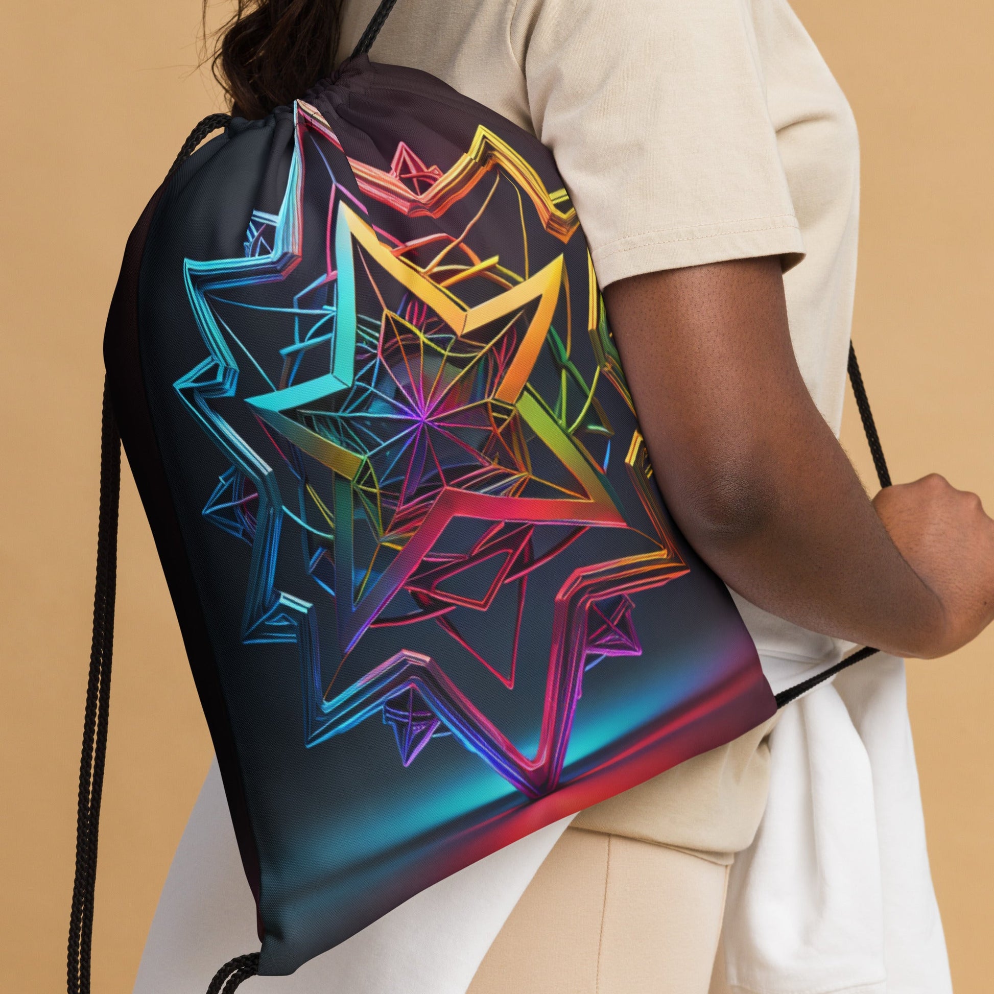 Futuristic Shine| Star of David |Drawstring Bag