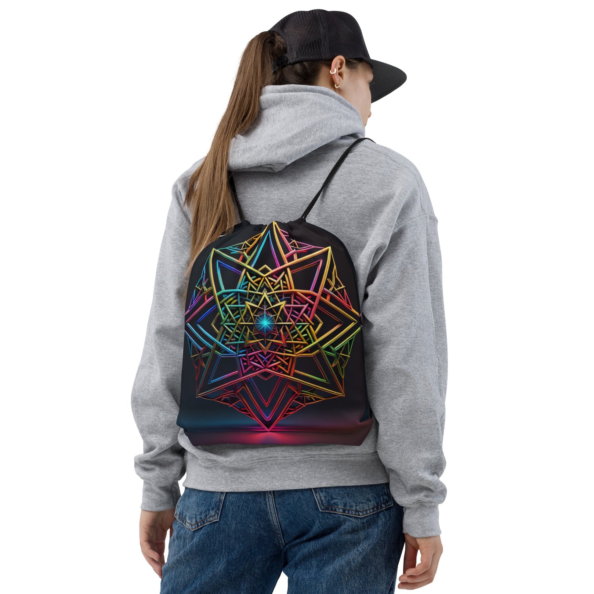 Futuristic Shine| Star of David |Drawstring Bag