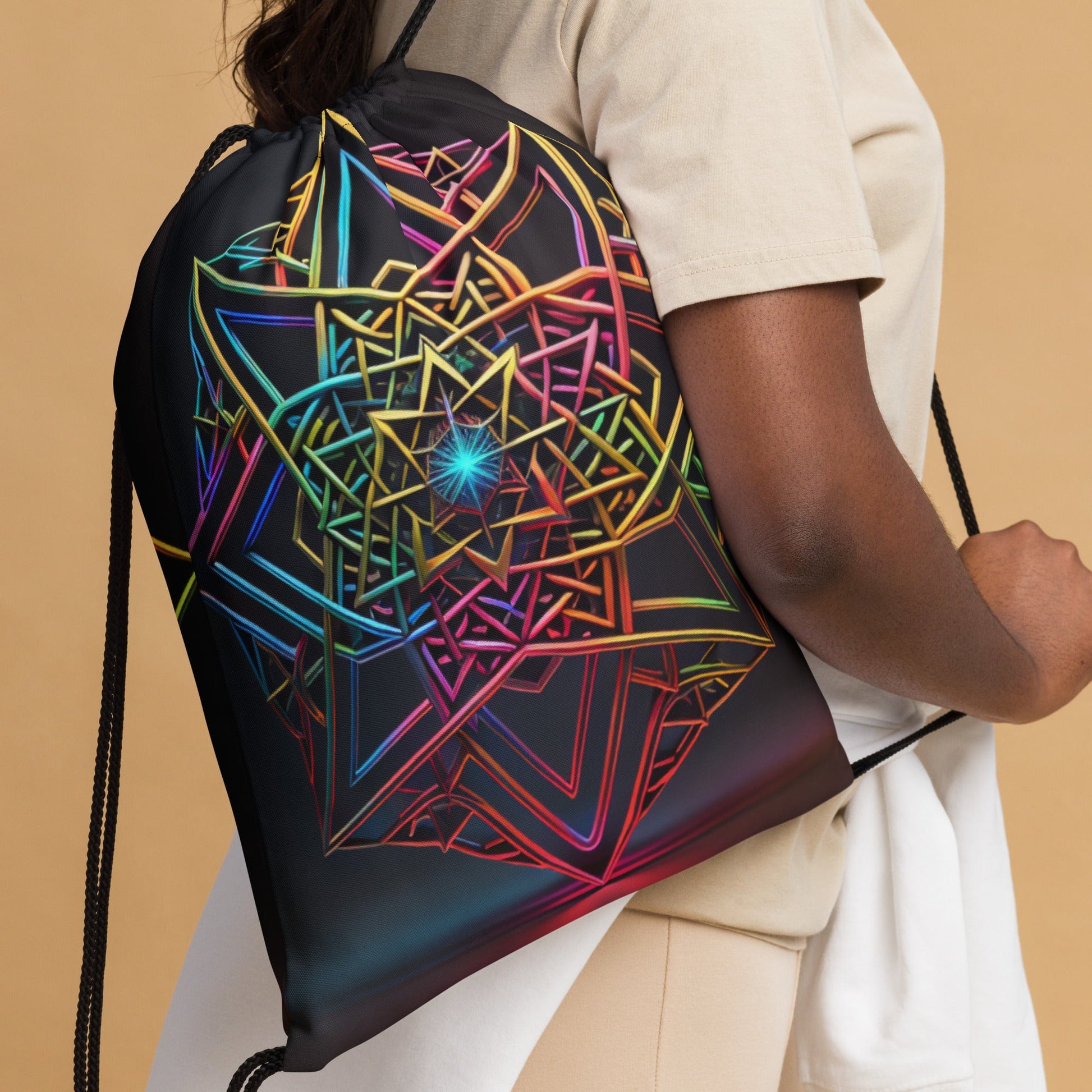Futuristic Shine| Star of David |Drawstring Bag
