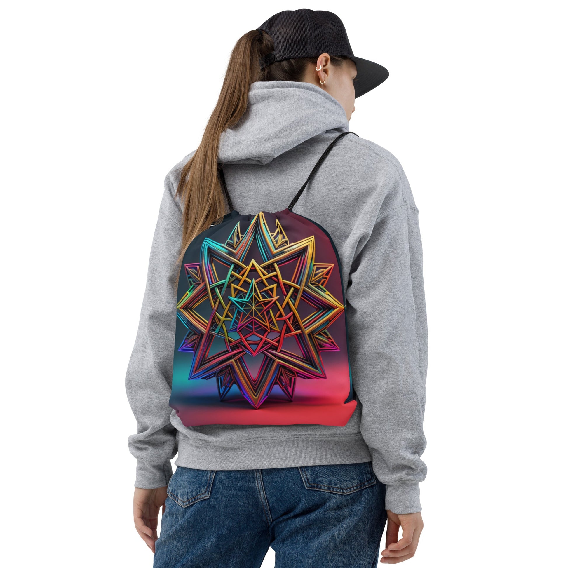 Futuristic Shine| Star of David |Drawstring Bag