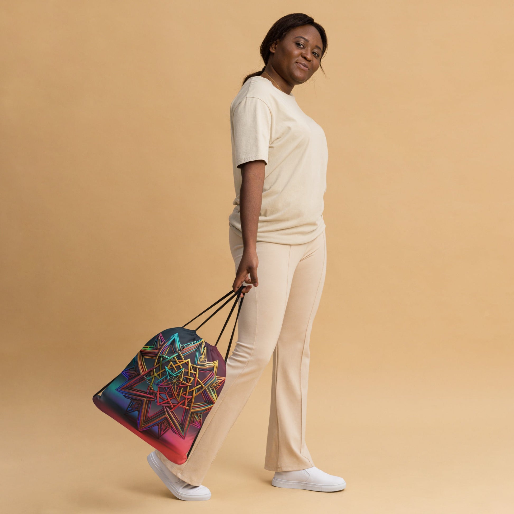 Futuristic Shine| Star of David |Drawstring Bag