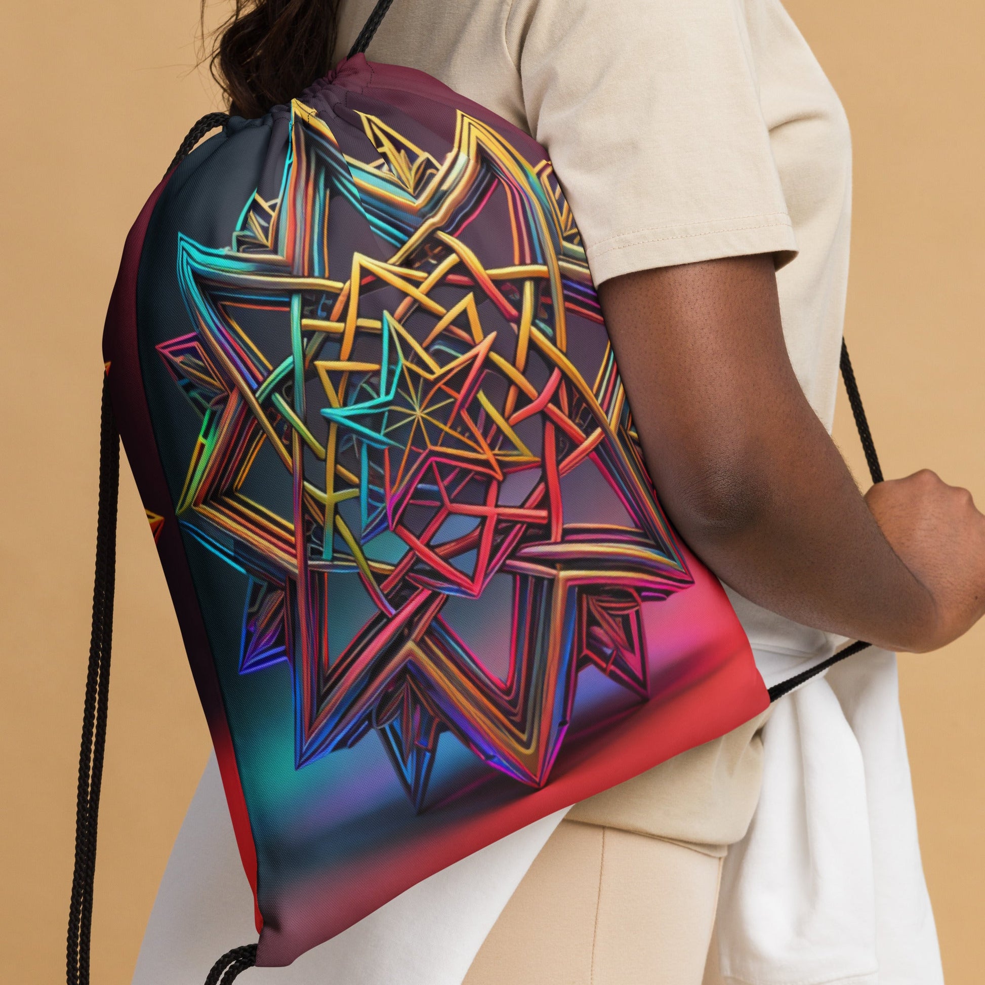 Futuristic Shine| Star of David |Drawstring Bag