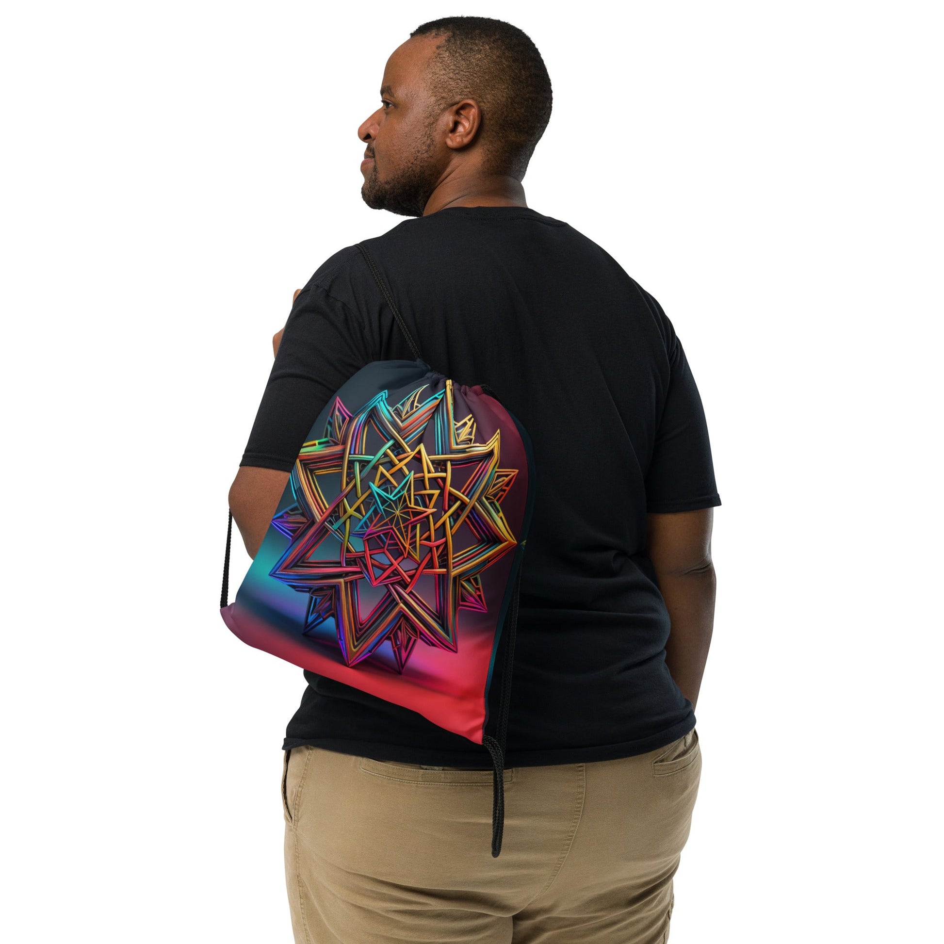 Futuristic Shine| Star of David |Drawstring Bag