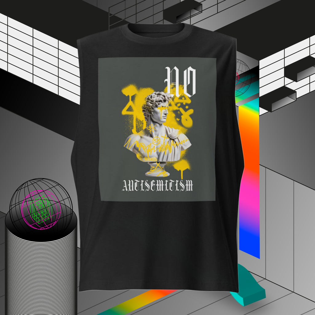 Graffiti Statue Anthem | No Antisemitism | Unisex Muscle Tank Top Jouparty