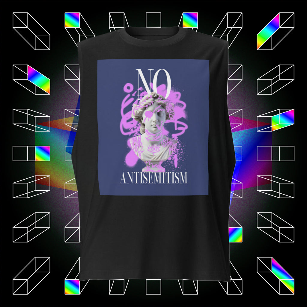Graffiti Statue Anthem | No Antisemitism | Unisex Muscle Tank Top Jouparty