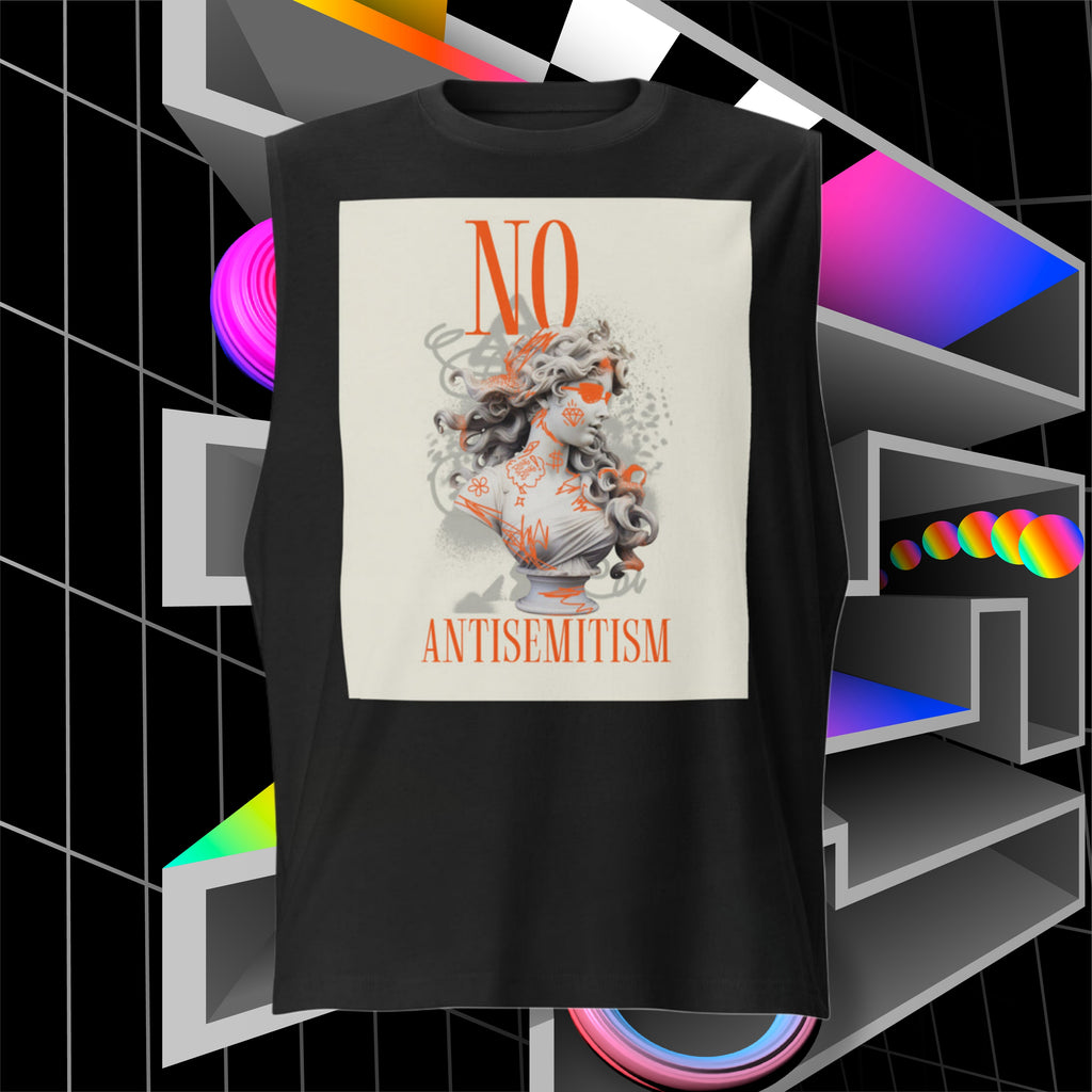 Graffiti Statue Anthem | No Antisemitism | Unisex Muscle Tank Top Jouparty