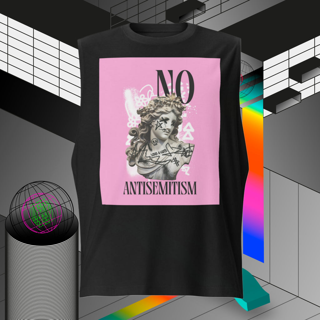 Graffiti Statue Anthem | No Antisemitism | Unisex Muscle Tank Top Jouparty