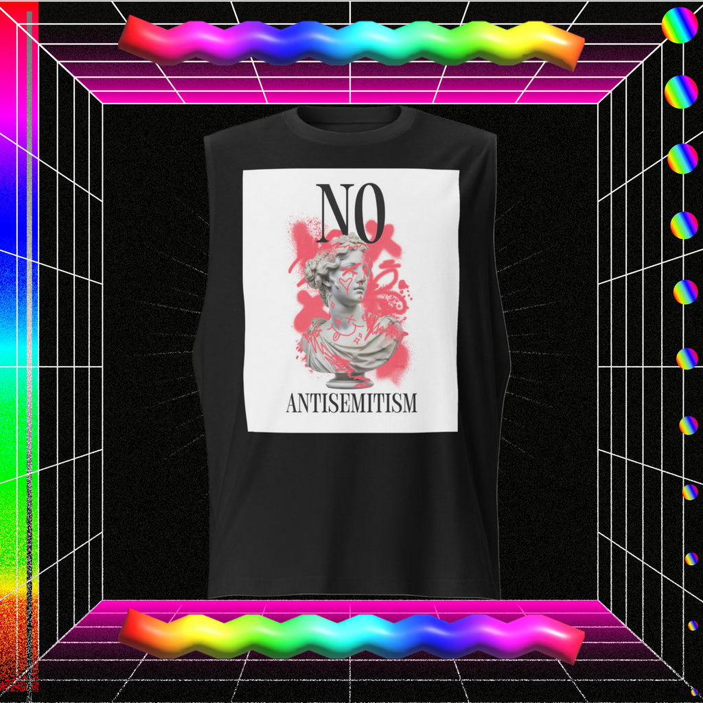 Graffiti Statue Anthem | No Antisemitism | Unisex Muscle Tank Top Jouparty