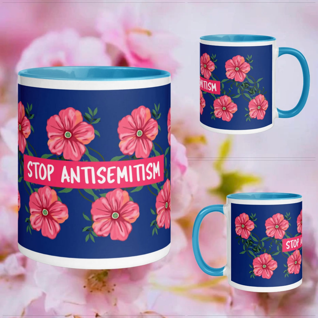 Flower Anthem | Antisemitism | White Mug With Color Inside