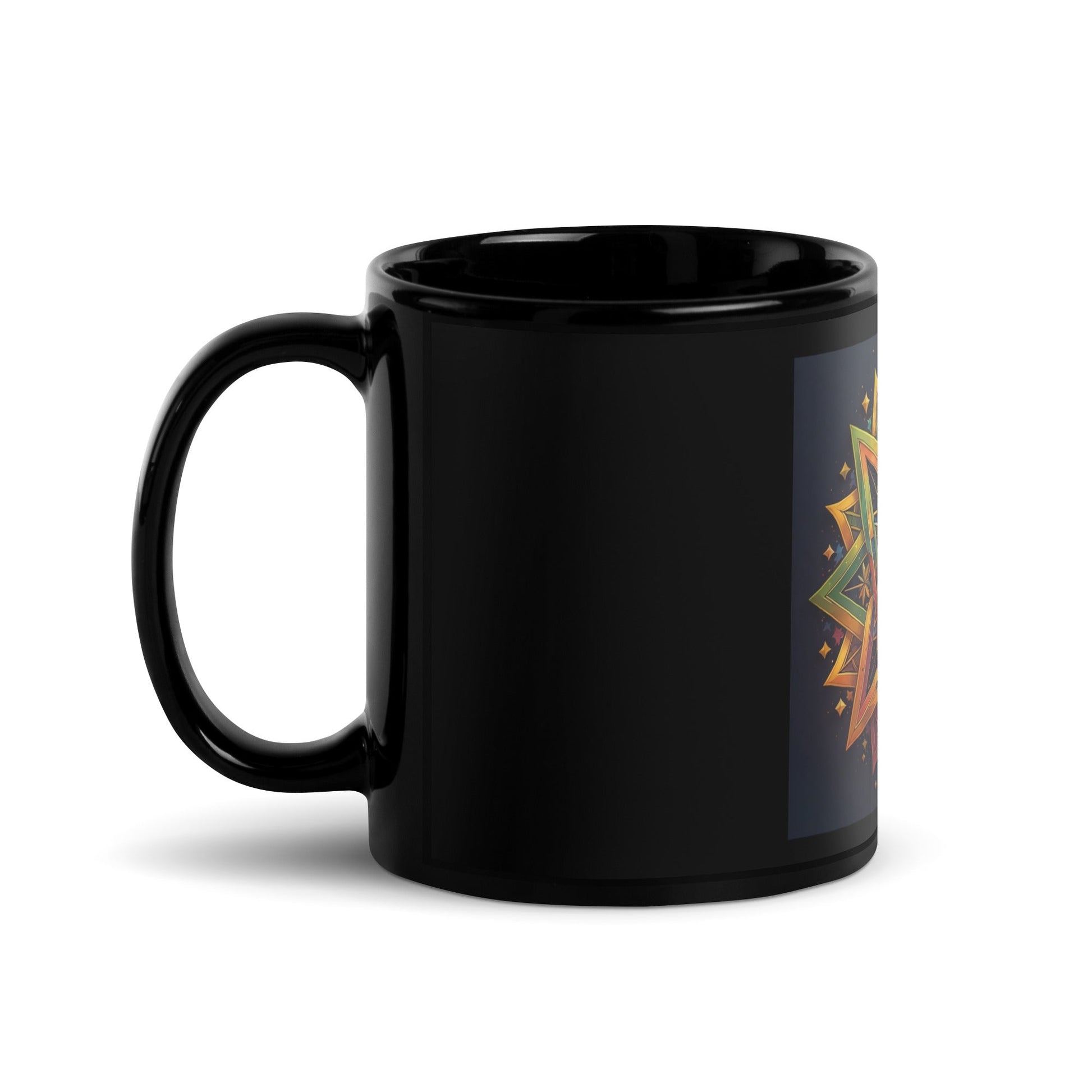 Vibrant Song | Star of David | Black Glossy Mug
