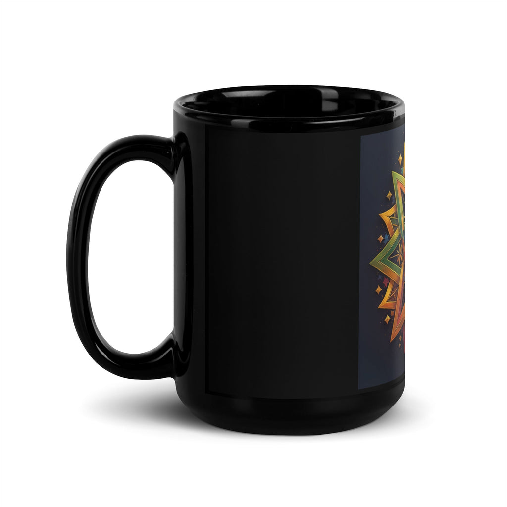 Vibrant Song | Star of David | Black Glossy Mug