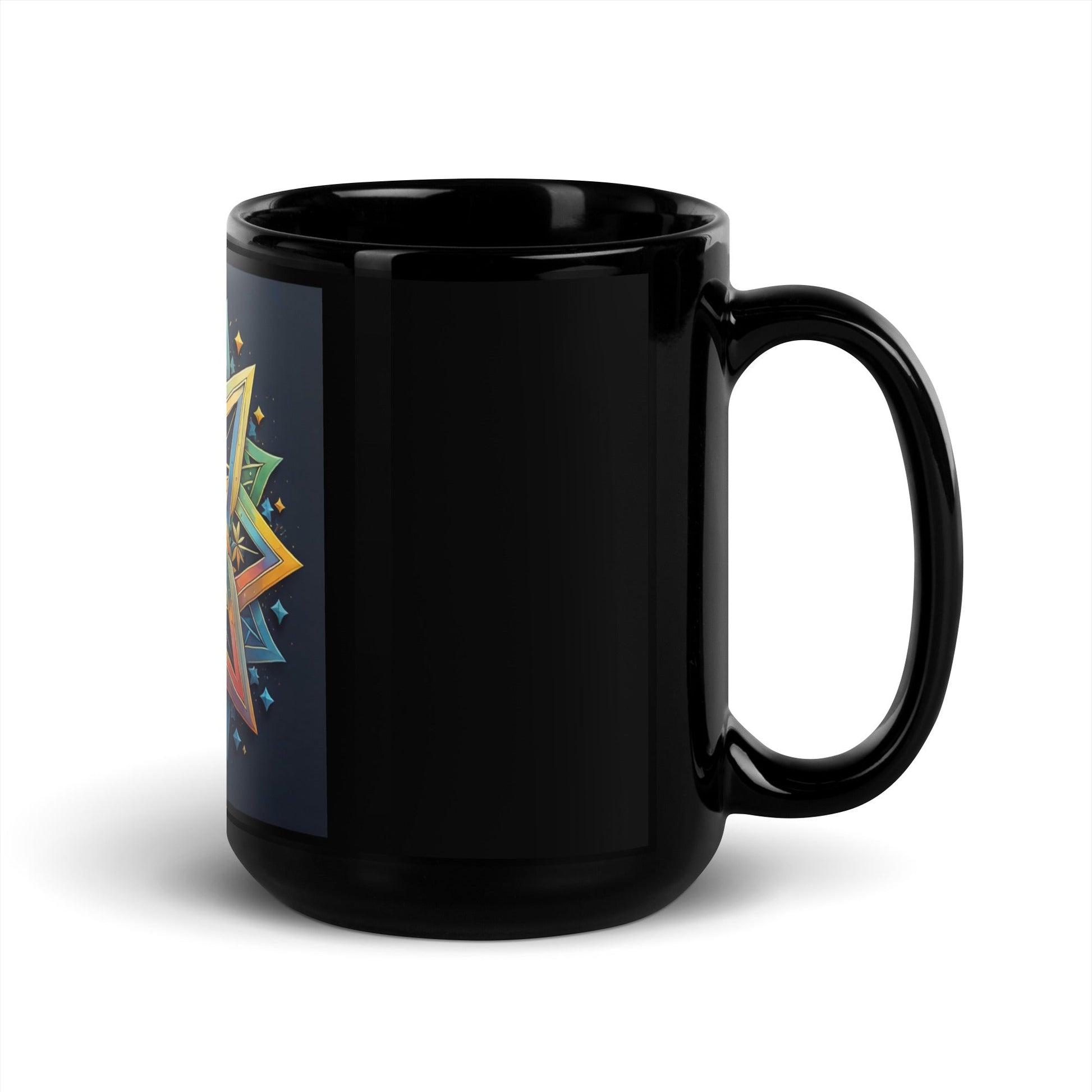 Vibrant Song | Star of David | Black Glossy Mug