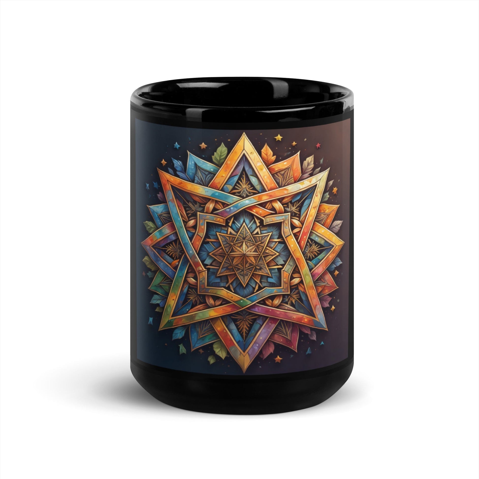 Vibrant Song | Star of David | Black Glossy Mug