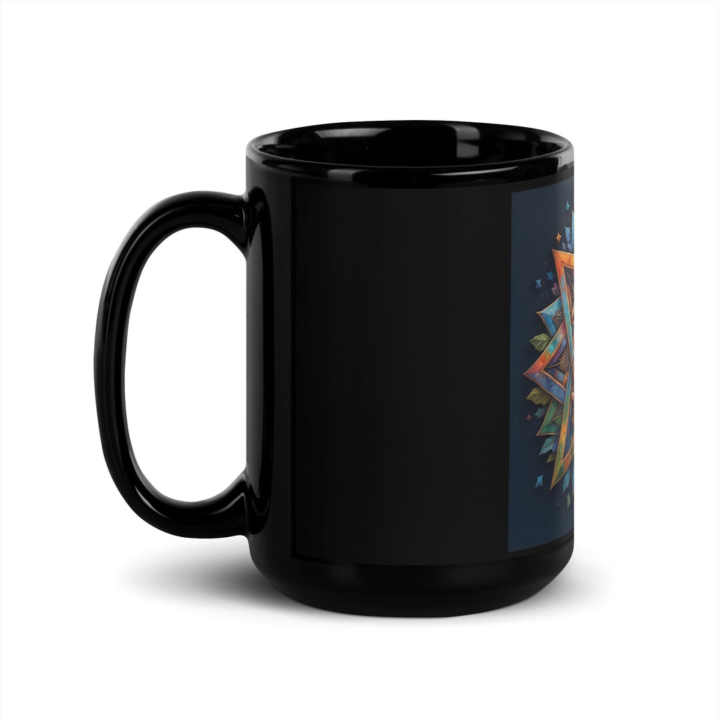 Vibrant Song | Star of David | Black Glossy Mug