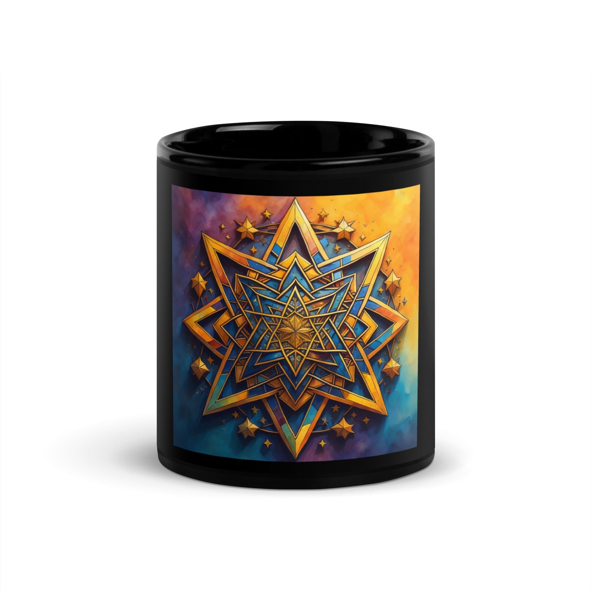 Vibrant Song | Star of David | Black Glossy Mug