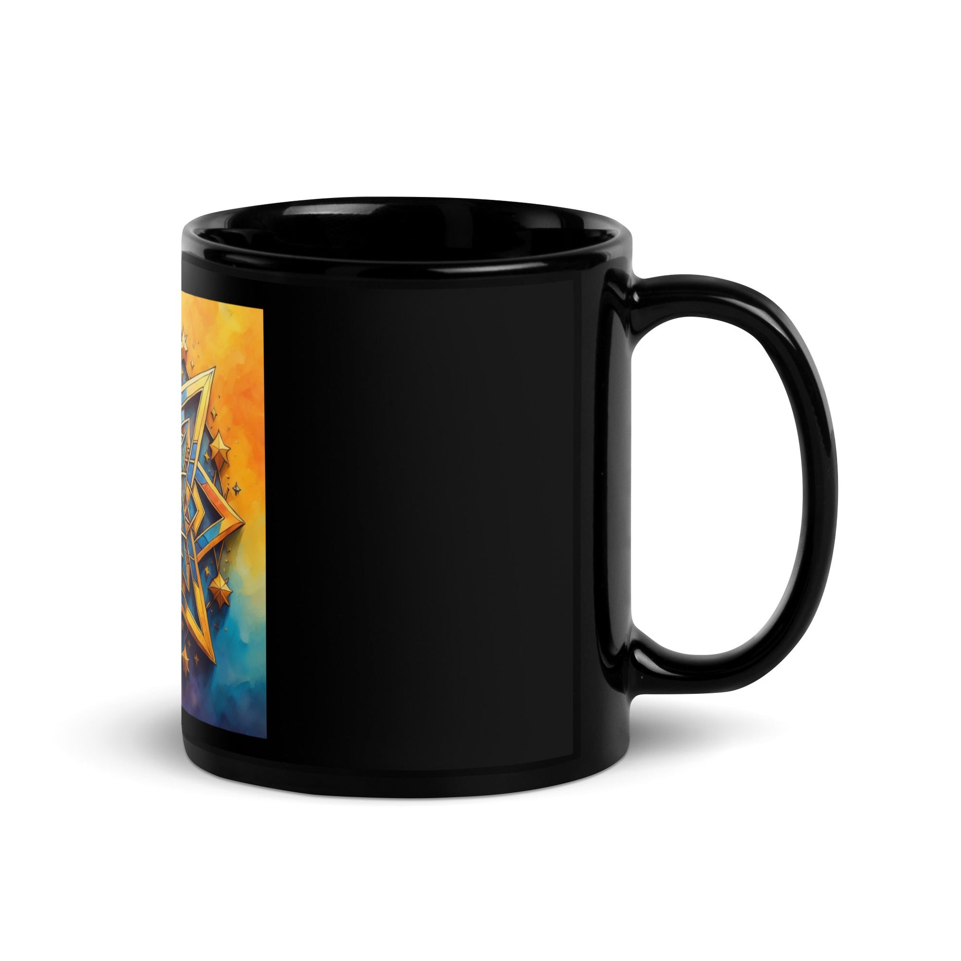Vibrant Song | Star of David | Black Glossy Mug