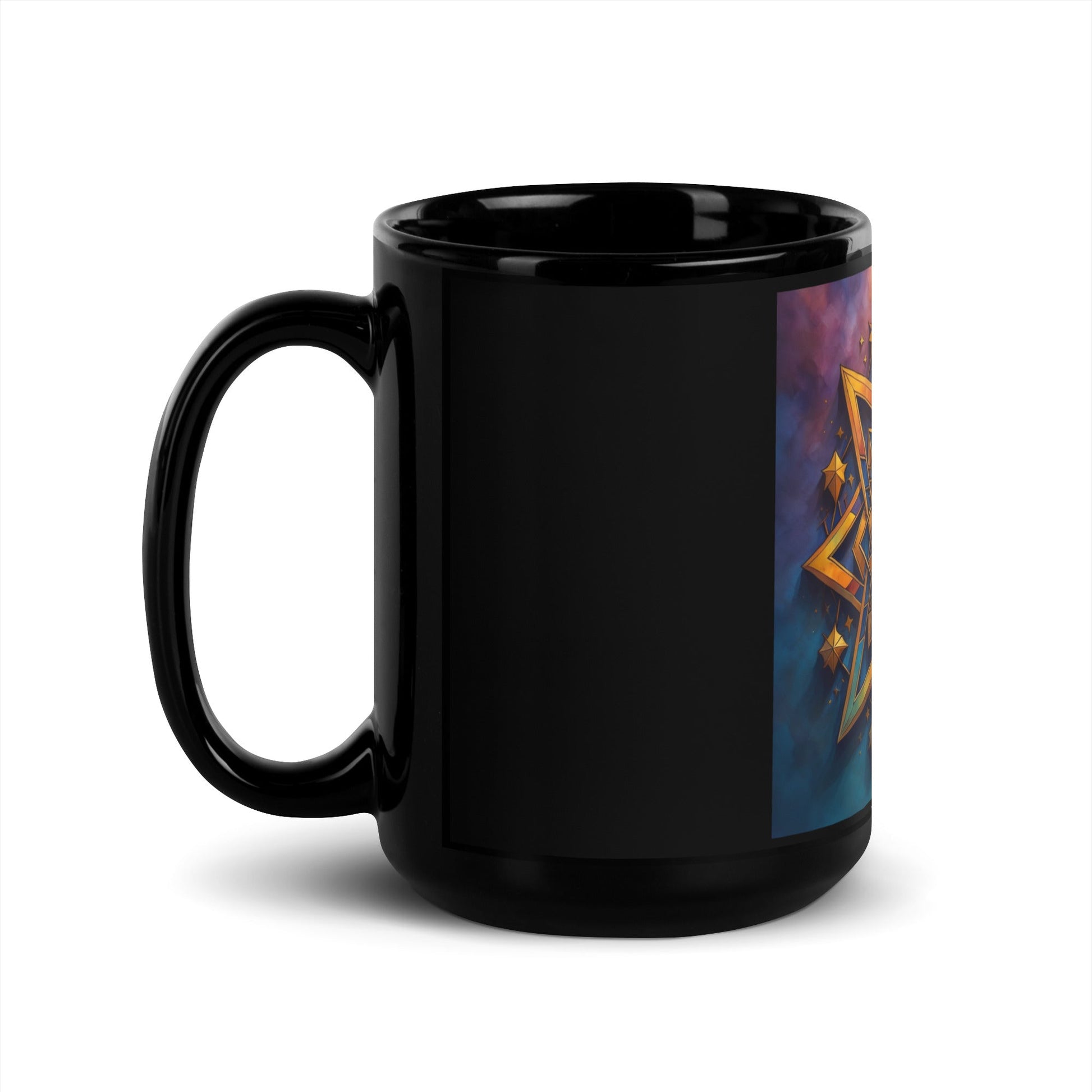 Vibrant Song | Star of David | Black Glossy Mug