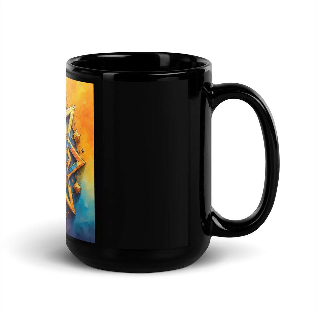Vibrant Song | Star of David | Black Glossy Mug