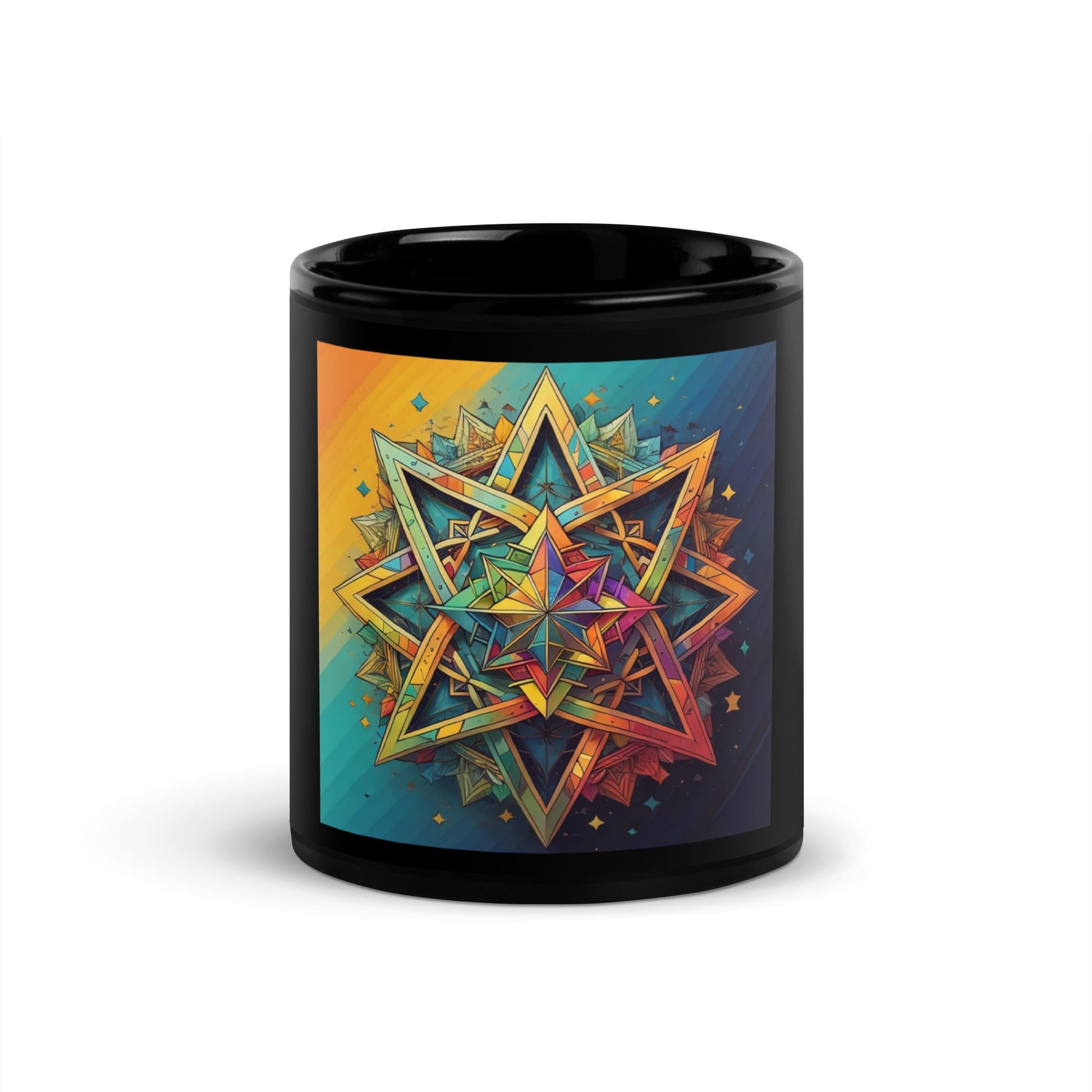 Vibrant Song | Star of David | Black Glossy Mug