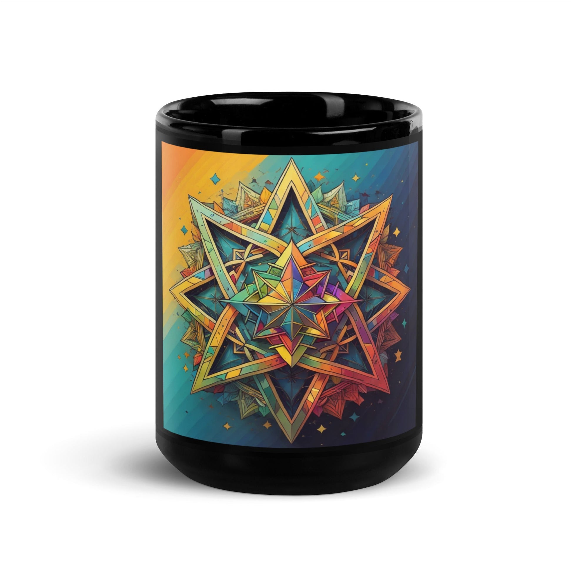 Vibrant Song | Star of David | Black Glossy Mug
