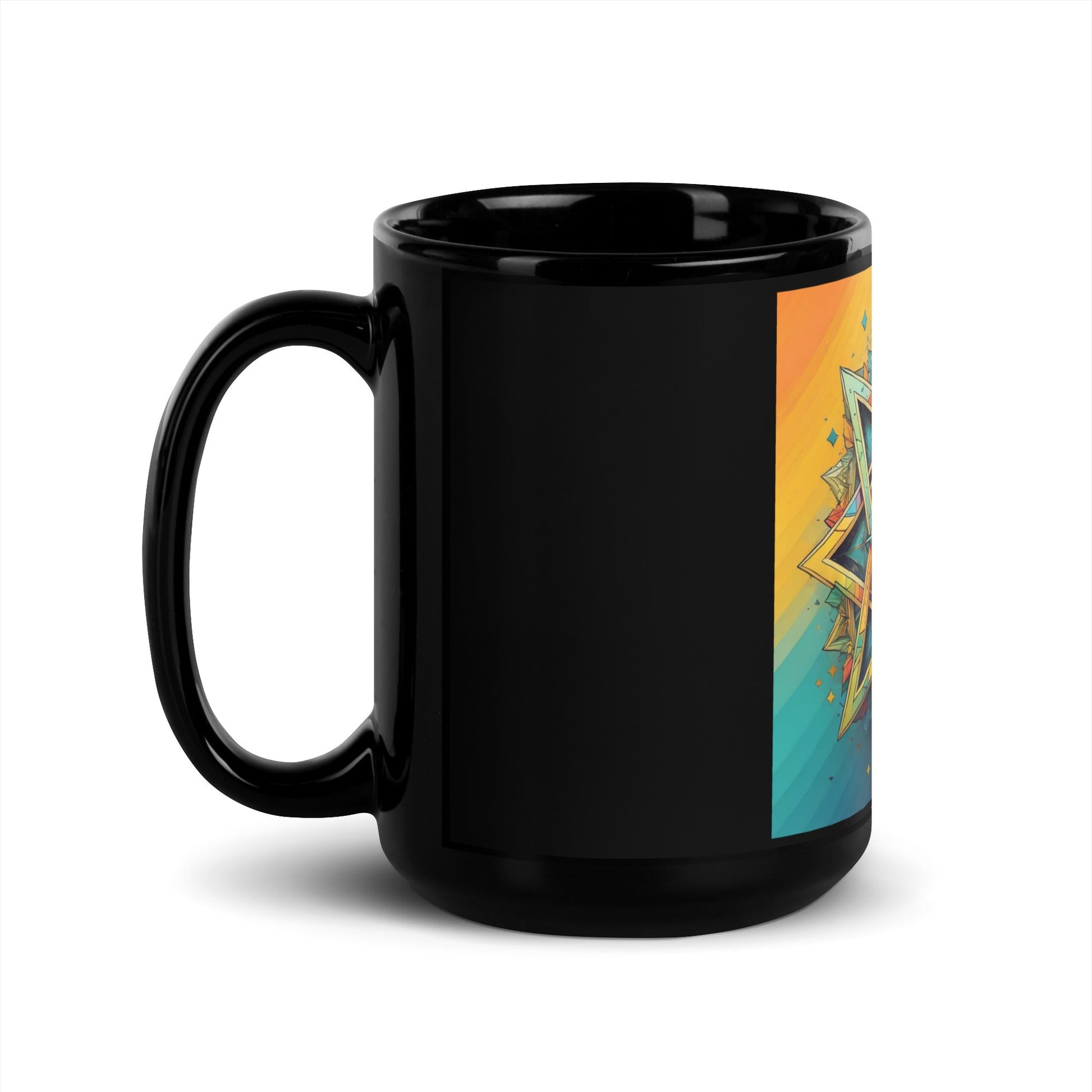 Vibrant Song | Star of David | Black Glossy Mug