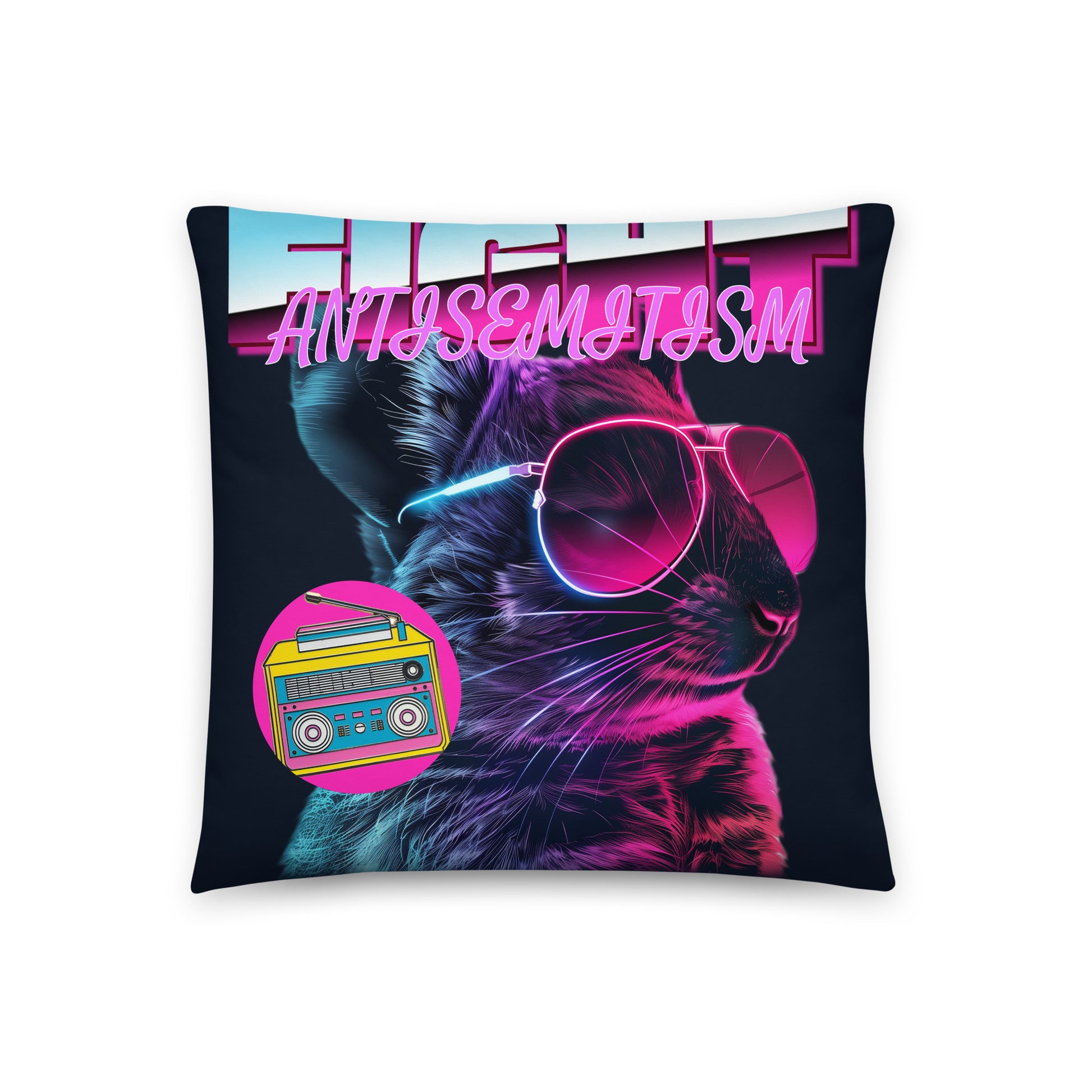 Retro Neon Animal | Fight Antisemitism | Pillow Case