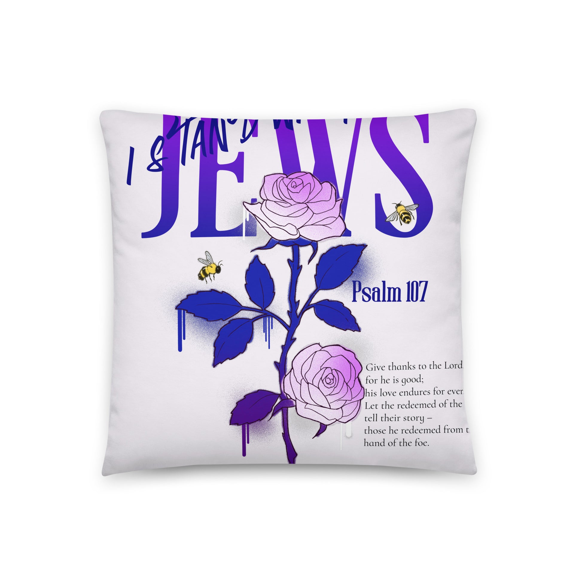 I Stand With Jews | Flower Christian Bible Verse | Pillow Case