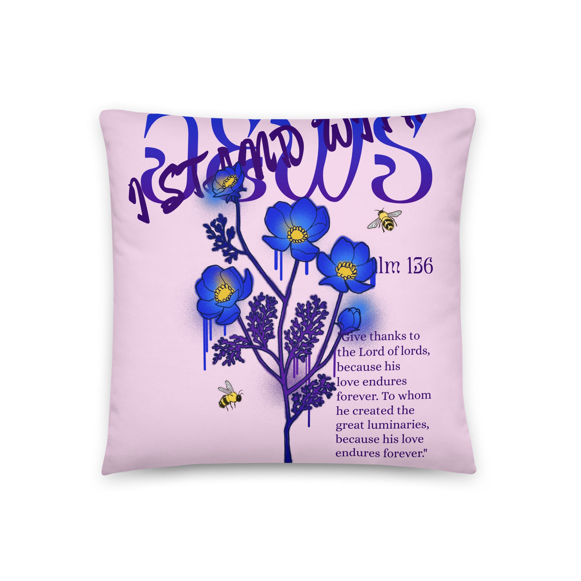 I Stand With Jews | Flower Christian Bible Verse | Pillow Case