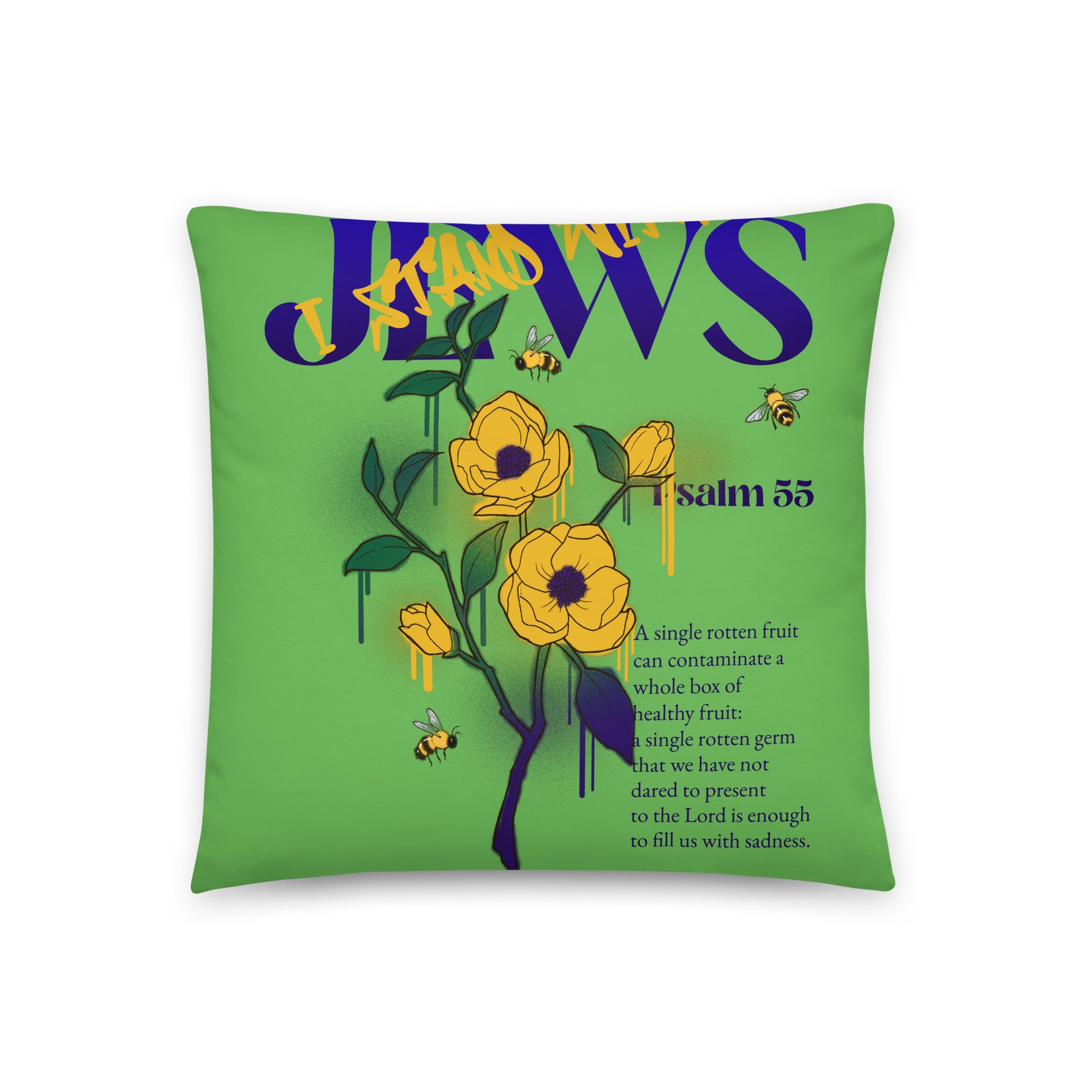 I Stand With Jews | Flower Christian Bible Verse | Pillow Case