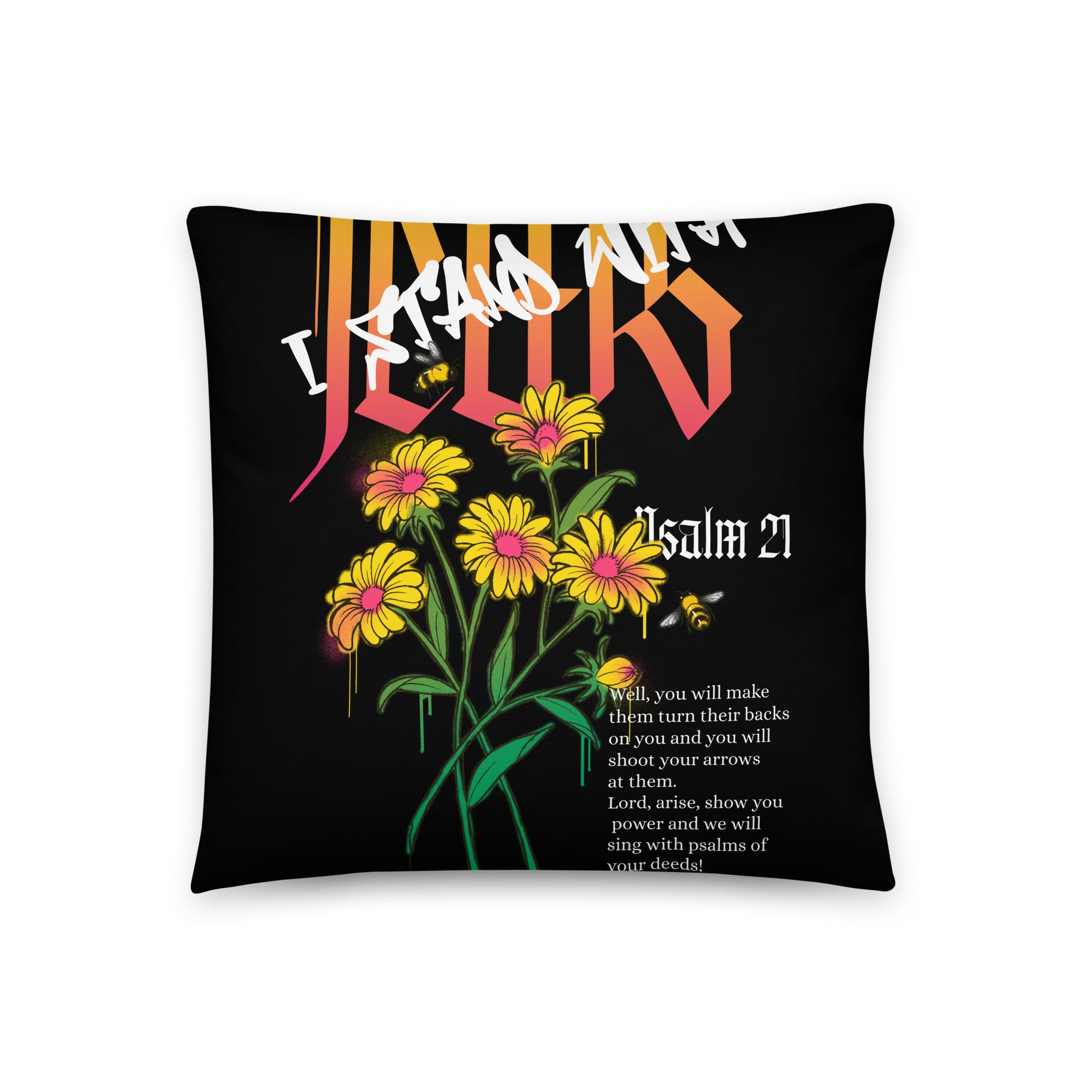 I Stand With Jews | Flower Christian Bible Verse | Pillow Case