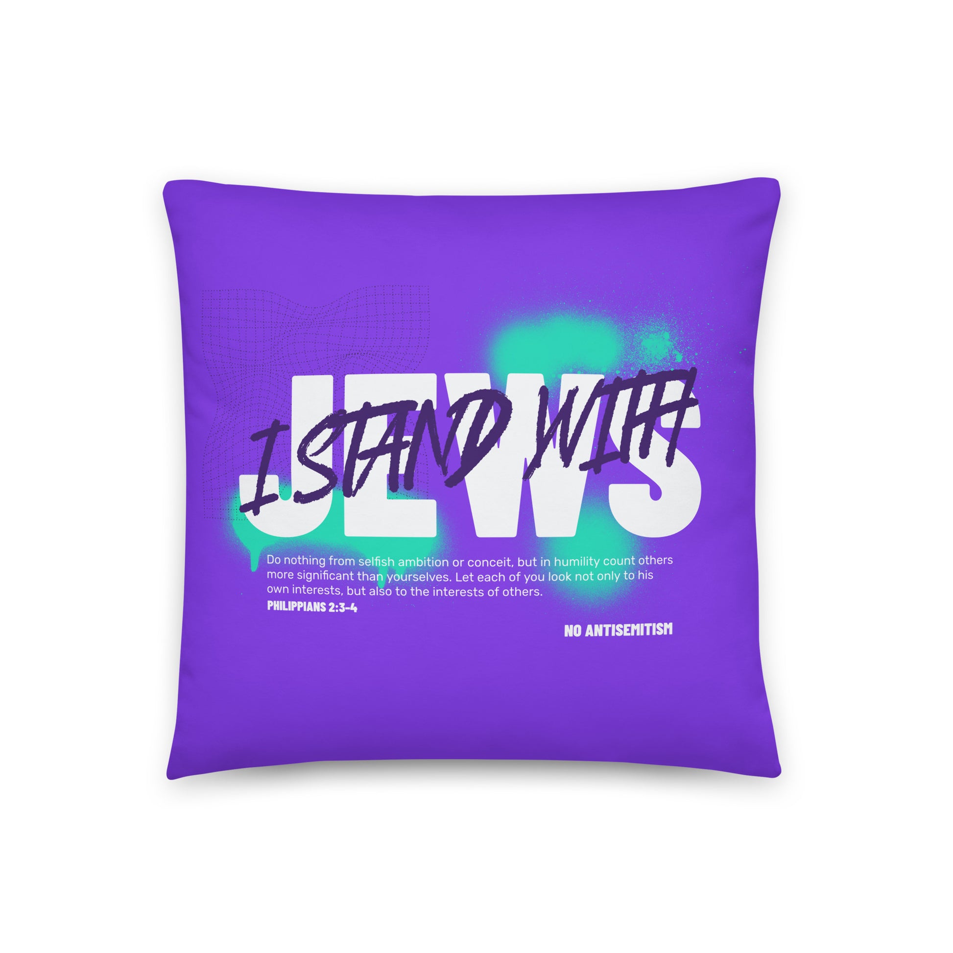 I Stand With Jews Graffiti Bible Verse | Pillow Case