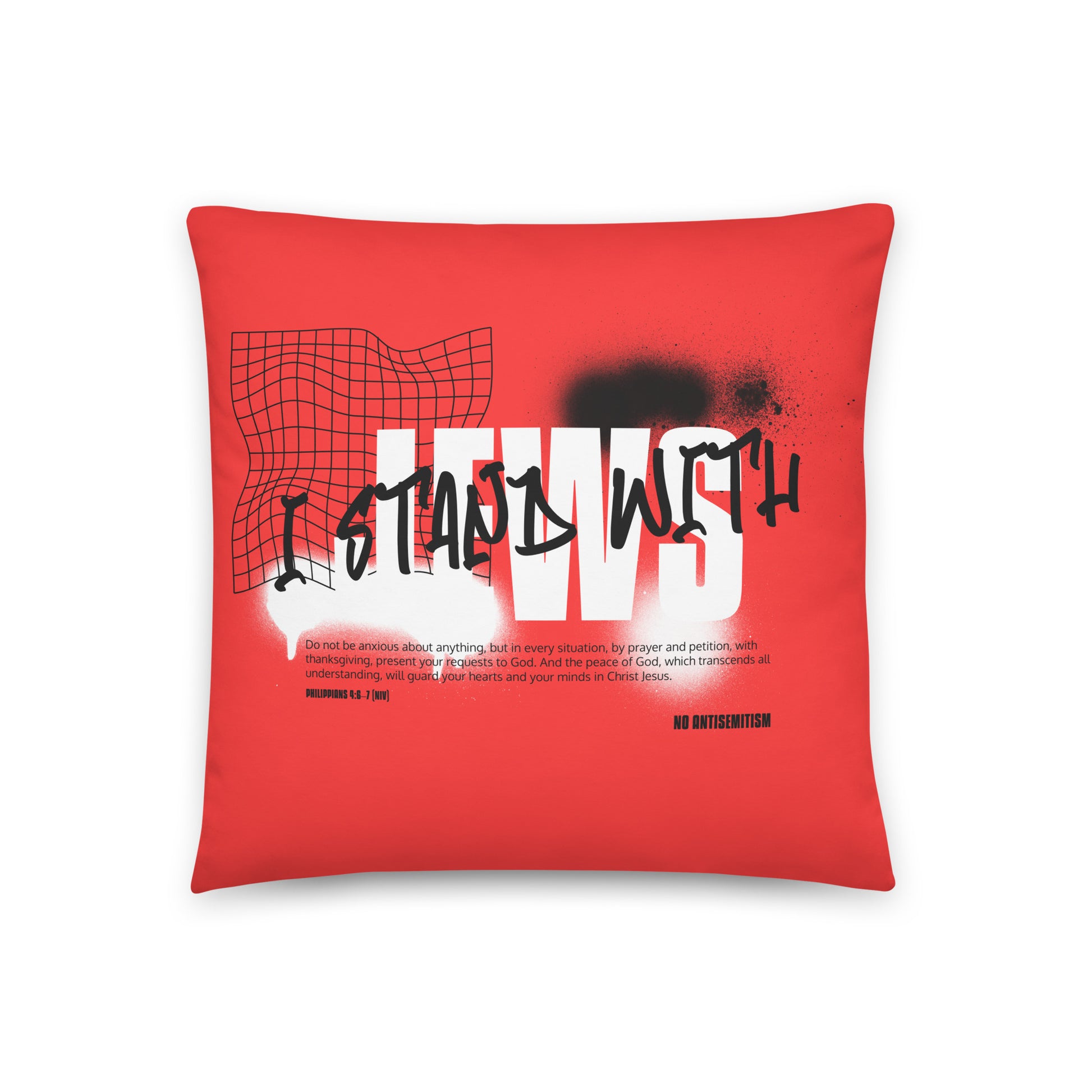 I Stand With Jews Graffiti Bible Verse | Pillow Case