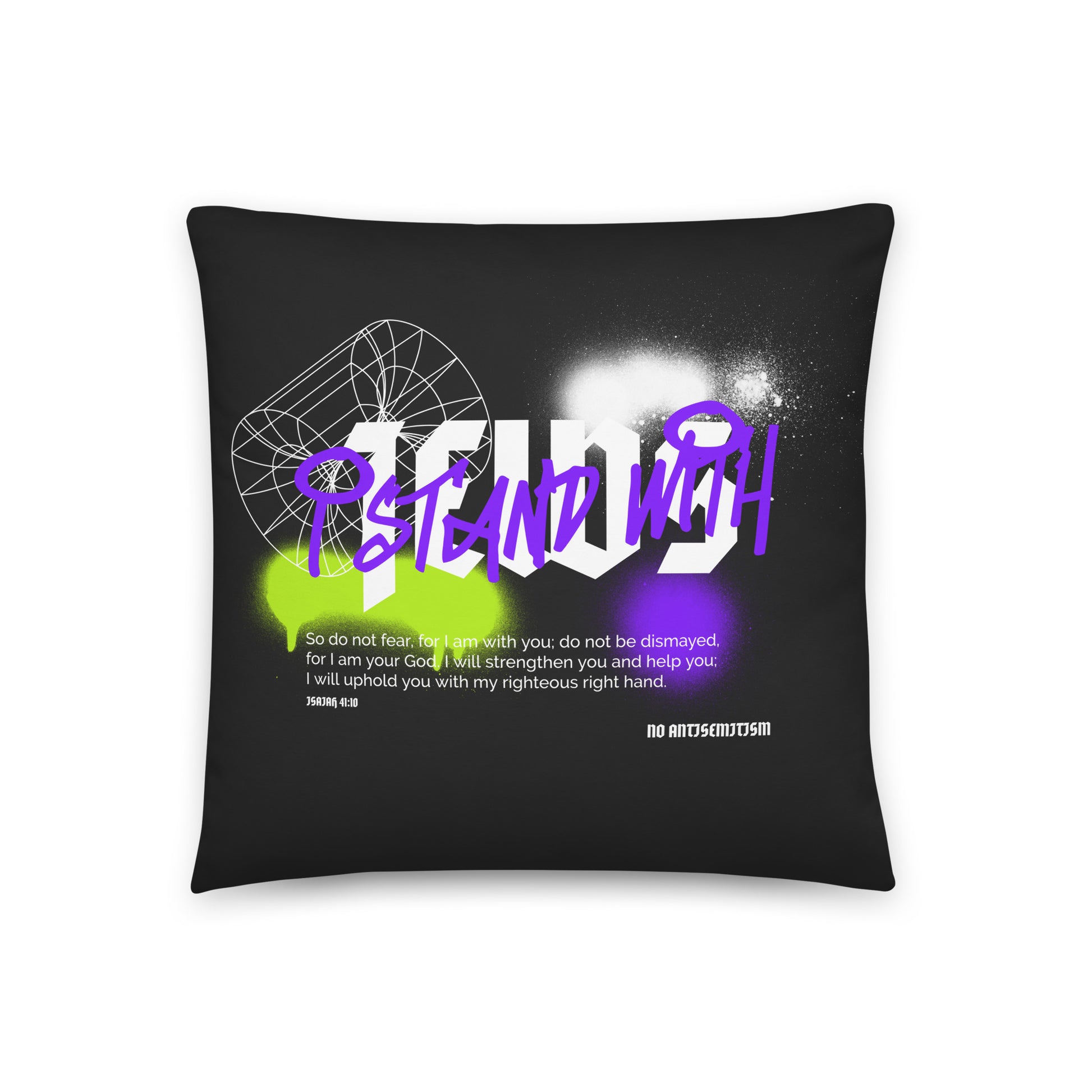 I Stand With Jews Graffiti Bible Verse | Pillow Case
