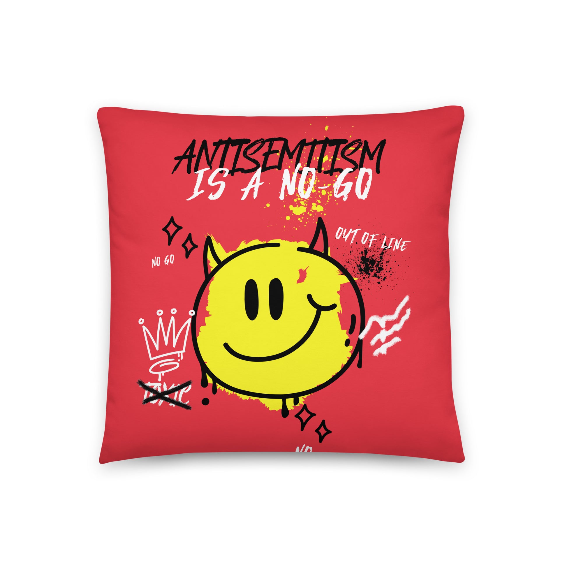 No Go Graffiti Doodle | Antisemitism | Pillow Case