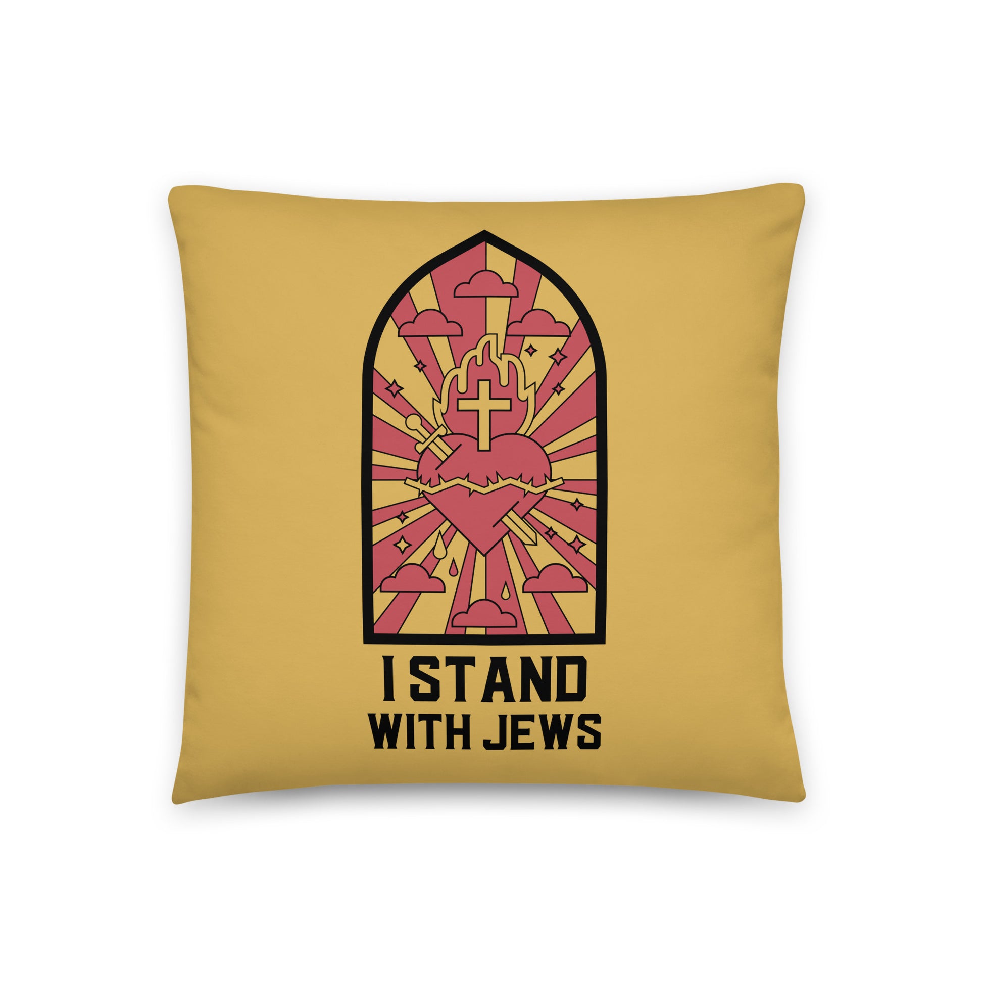 I stand With Jews | Christian | Stained Glass | Pillow Case