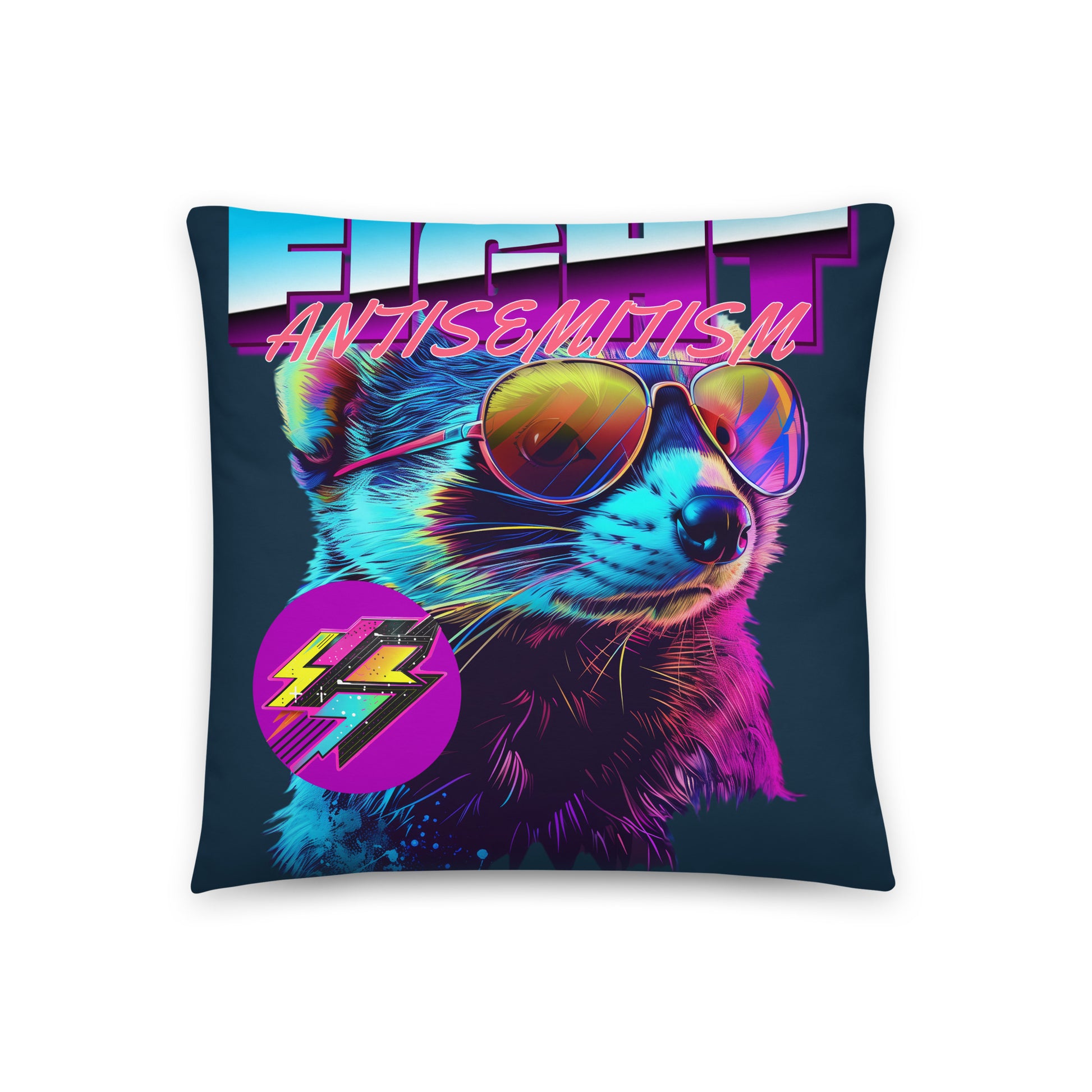 Retro Neon Animal | Fight Antisemitism | Pillow Case