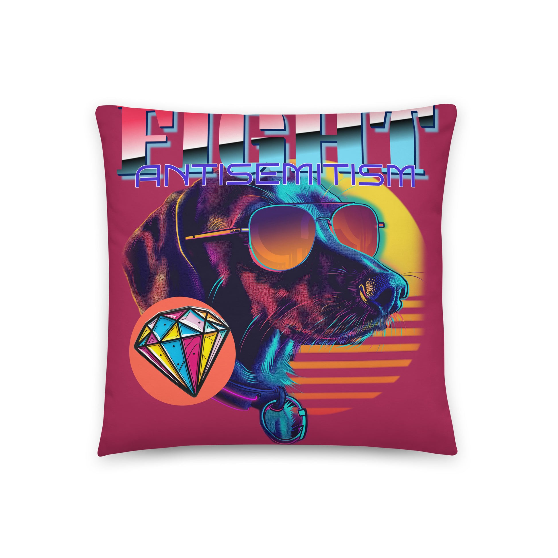 Retro Neon Animal | Fight Antisemitism | Pillow Case