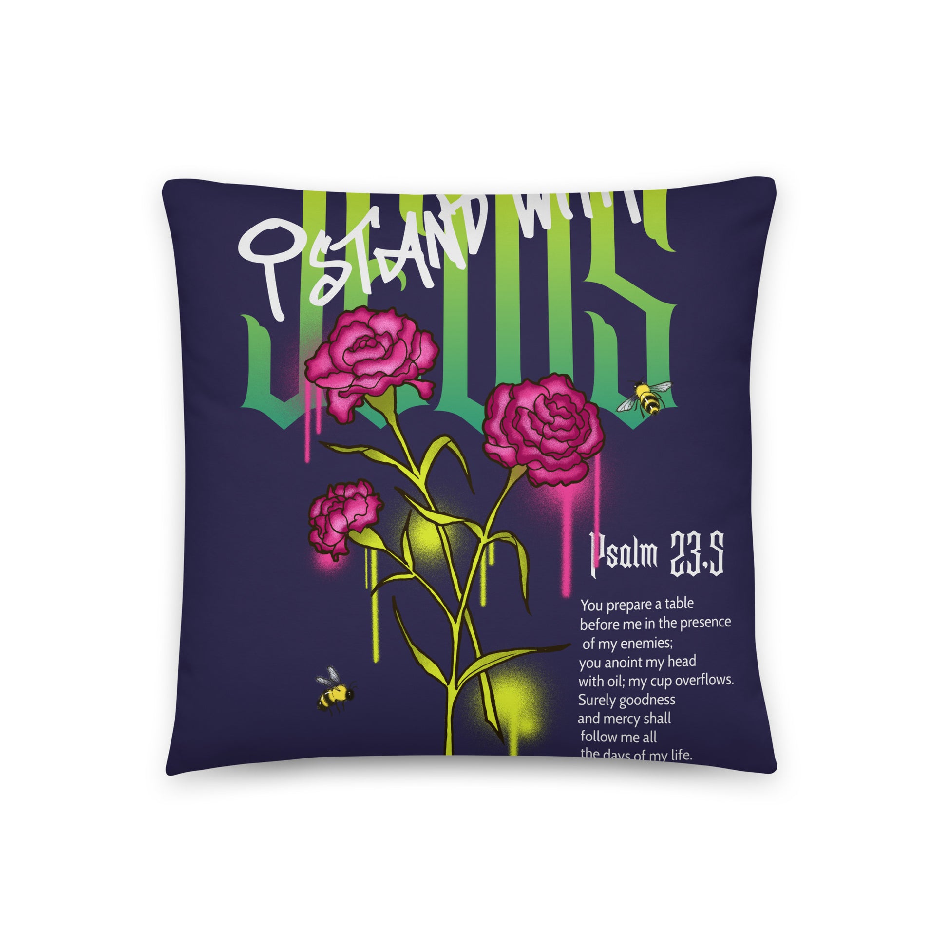I Stand With Jews | Flower Christian Bible Verse | Pillow Case