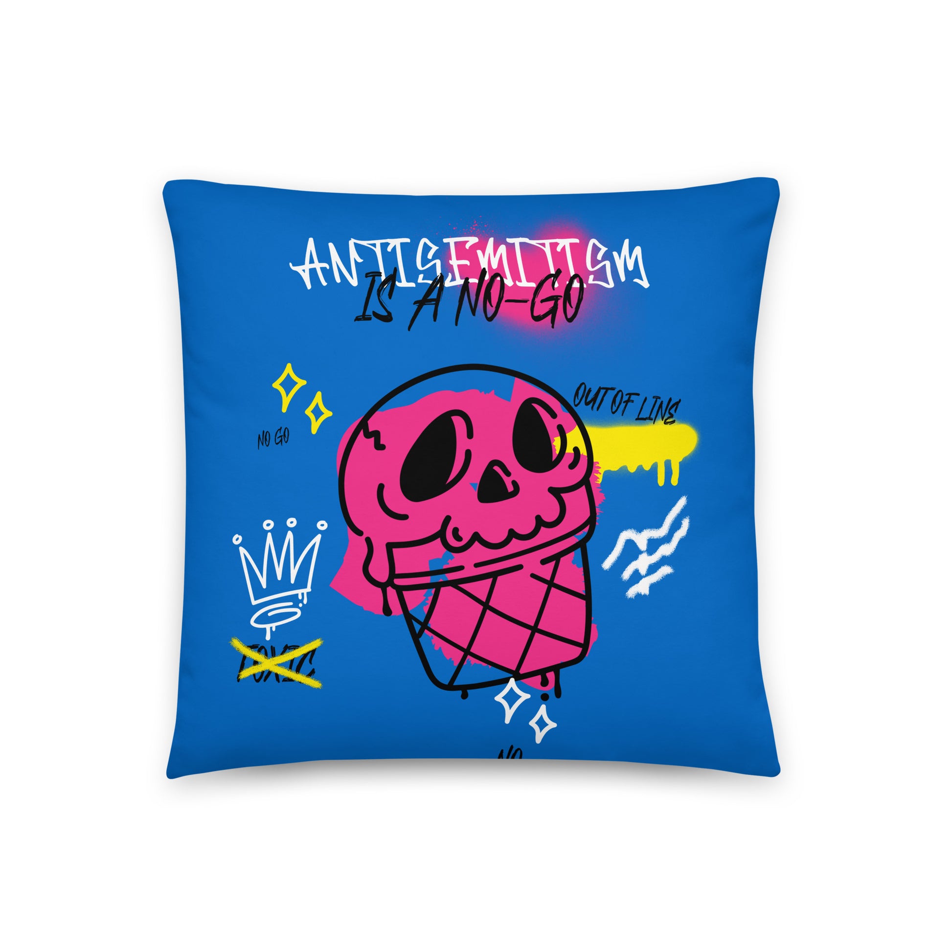 No Go Graffiti Doodle | Antisemitism | Pillow Case