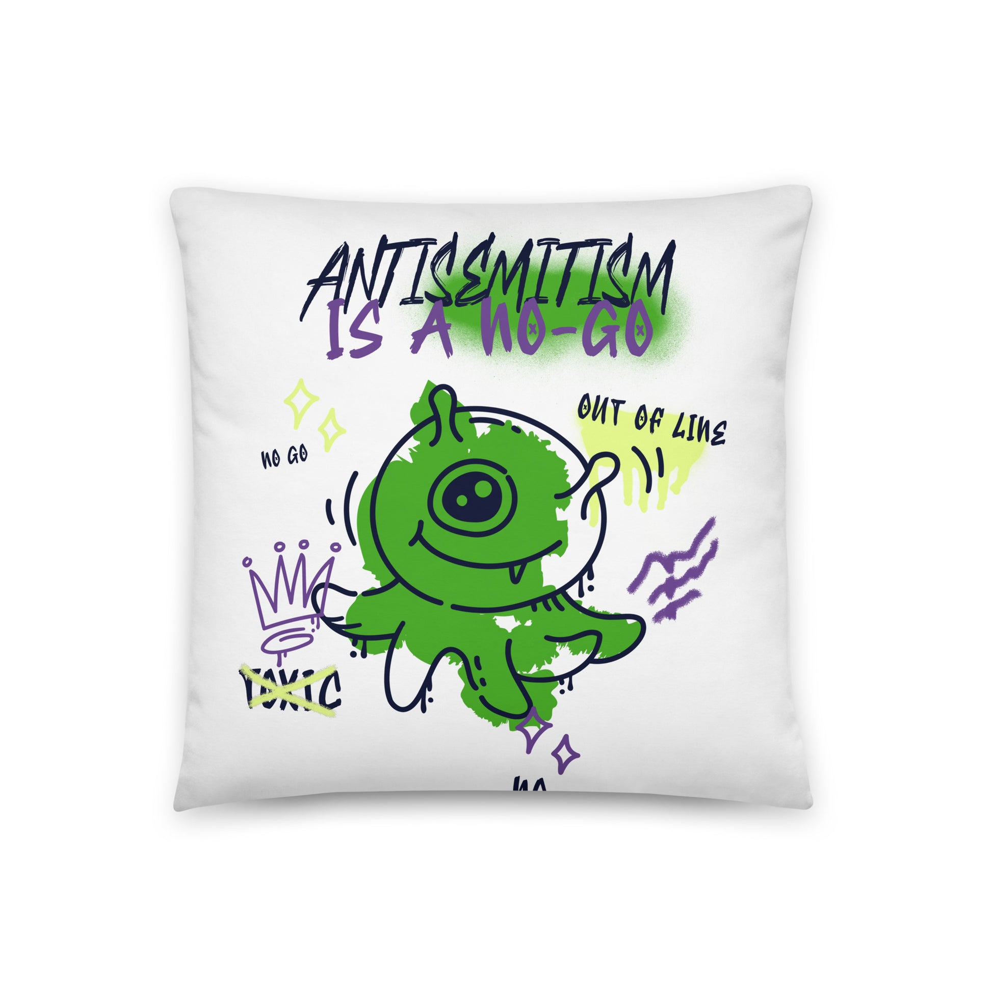 No Go Graffiti Doodle | Antisemitism | Pillow Case