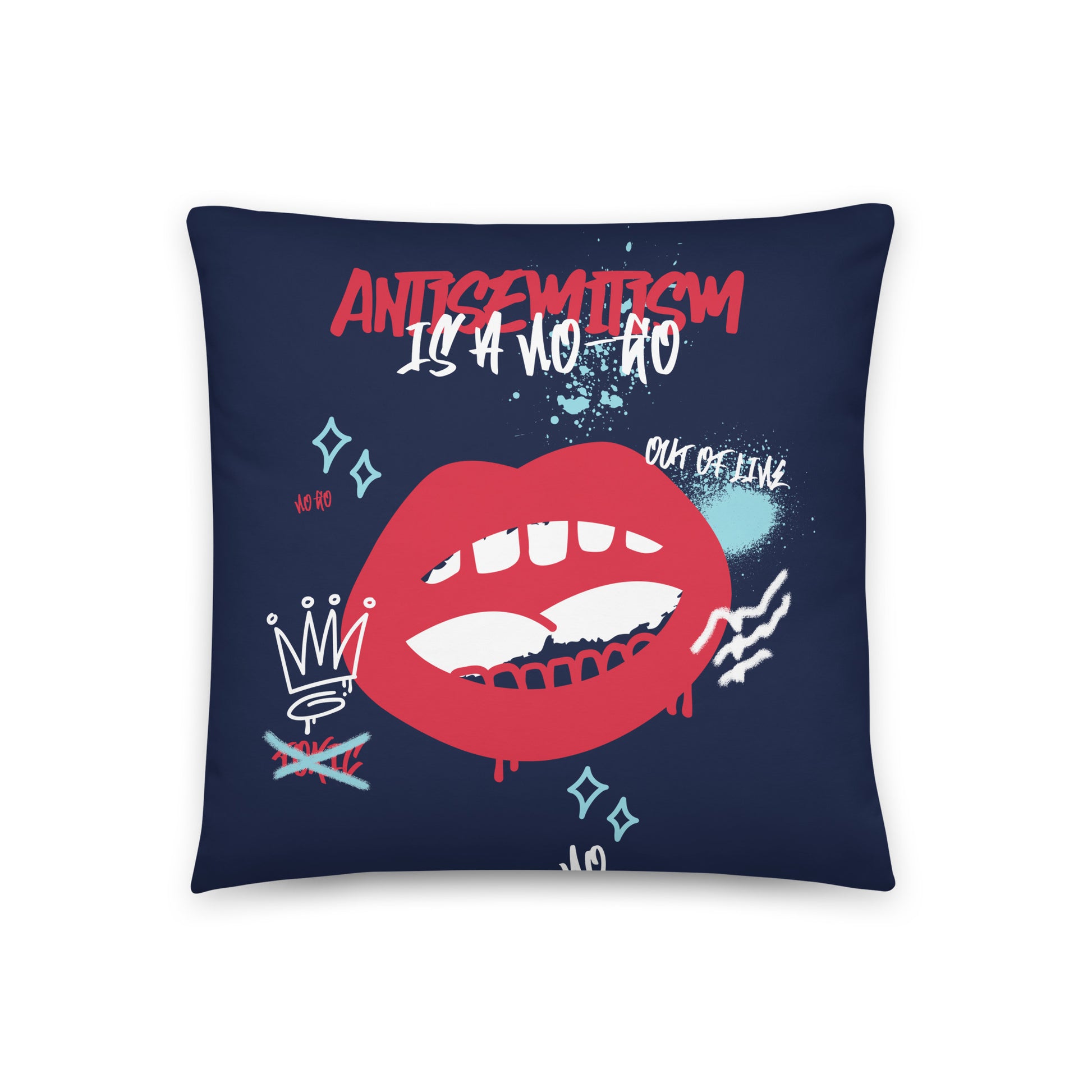 No Go Graffiti Doodle | Antisemitism | Pillow Case