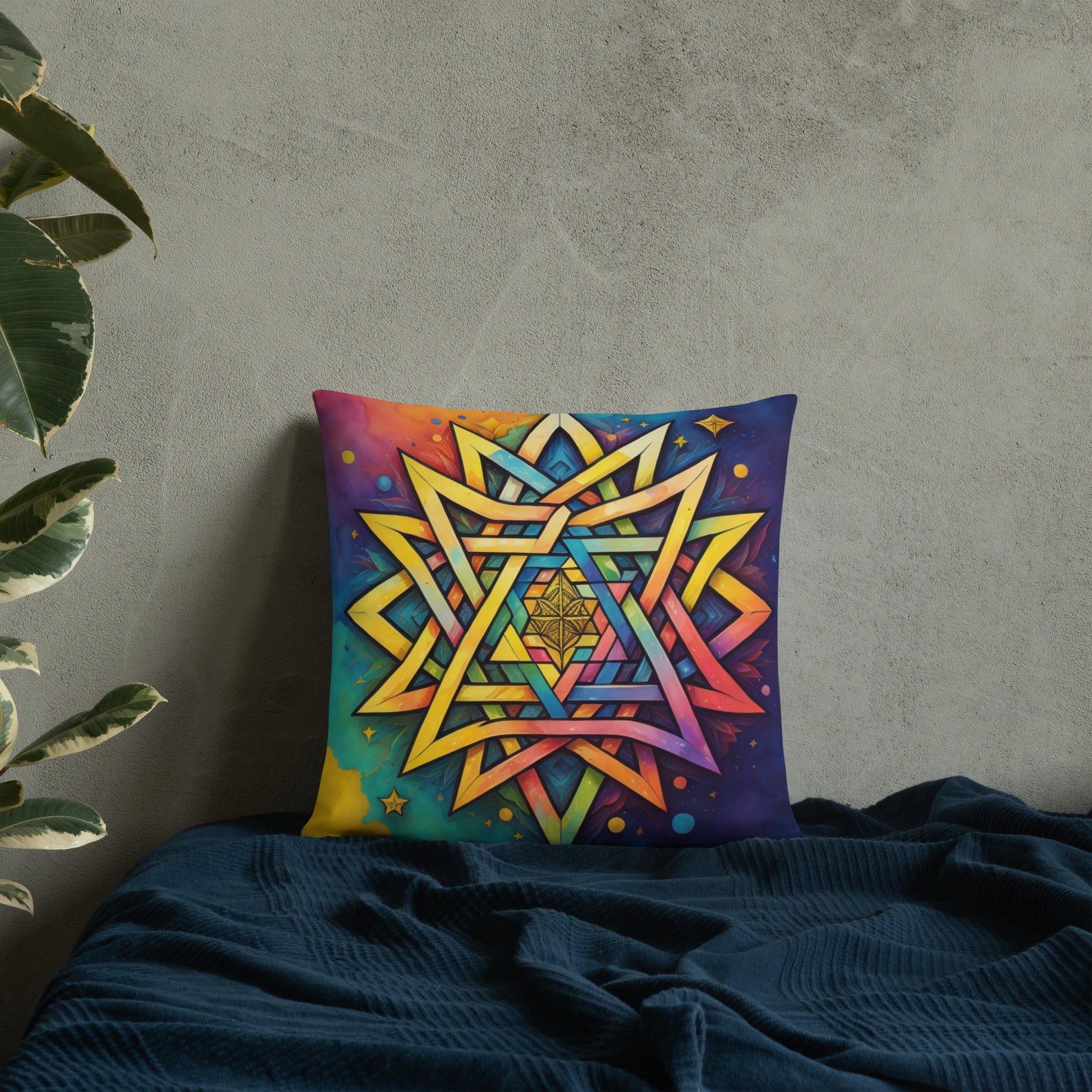 Vibrant Song | Star of David | Pillow Case