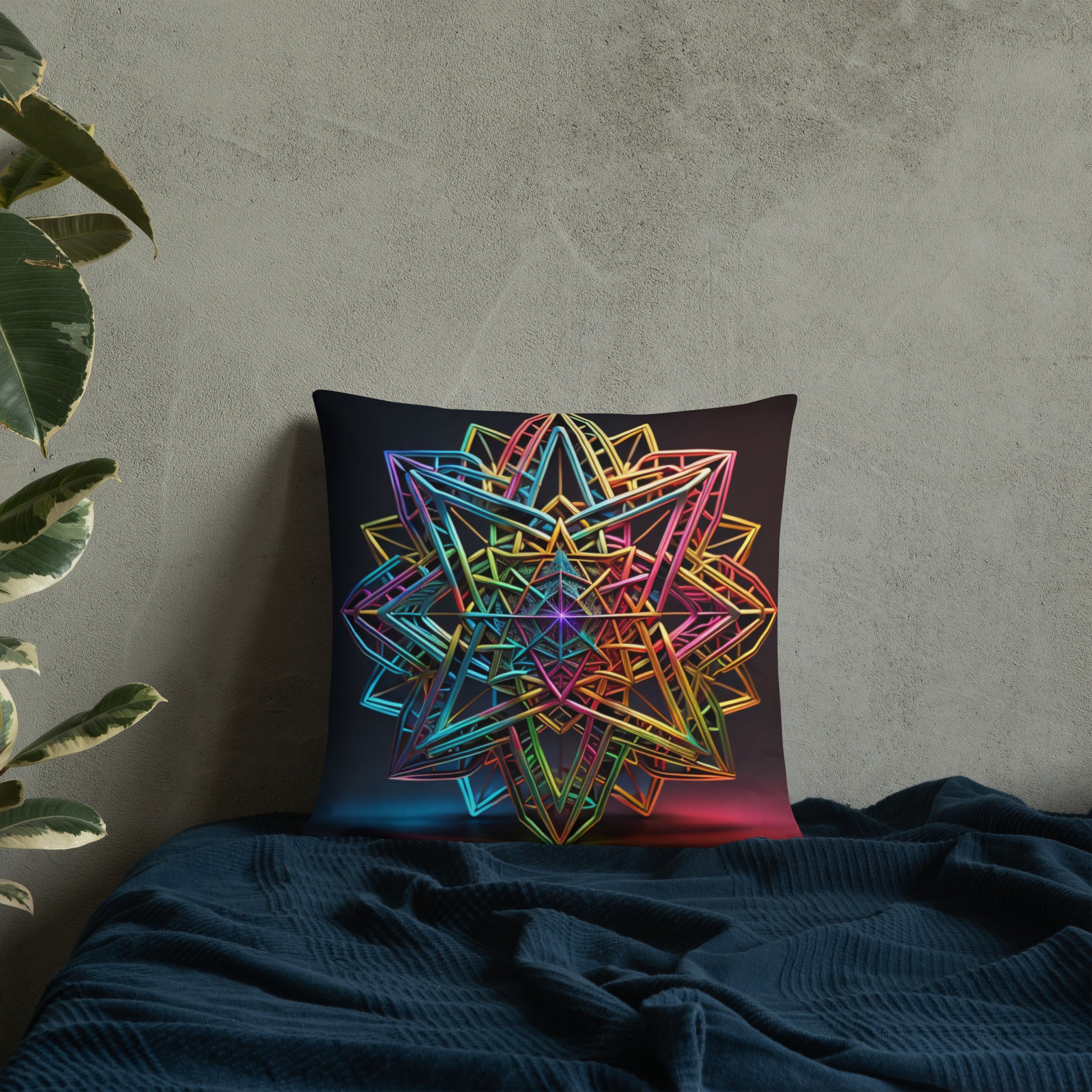 Futuristic Shine | Star of David | Pillow Case