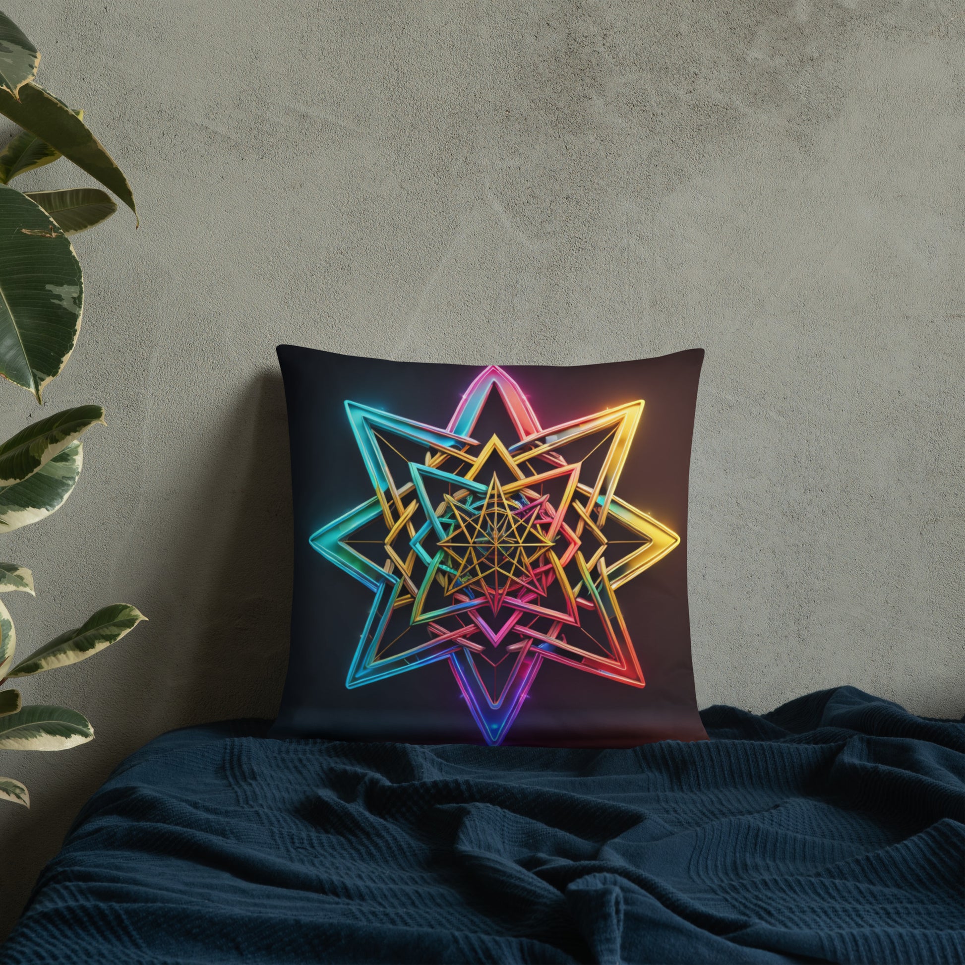Futuristic Shine | Star of David | Pillow Case