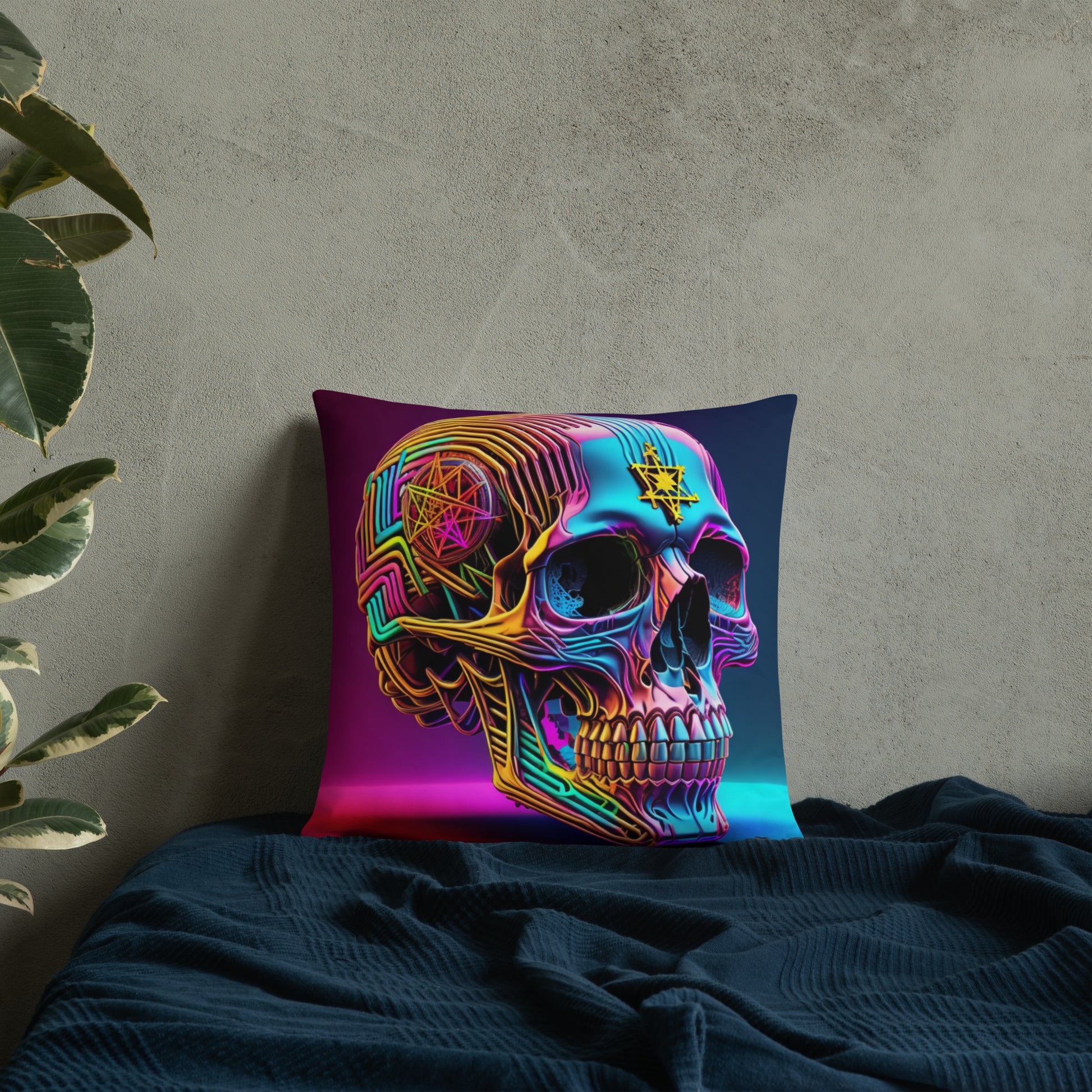 Cromo Skull | Star of David | Pillow Case